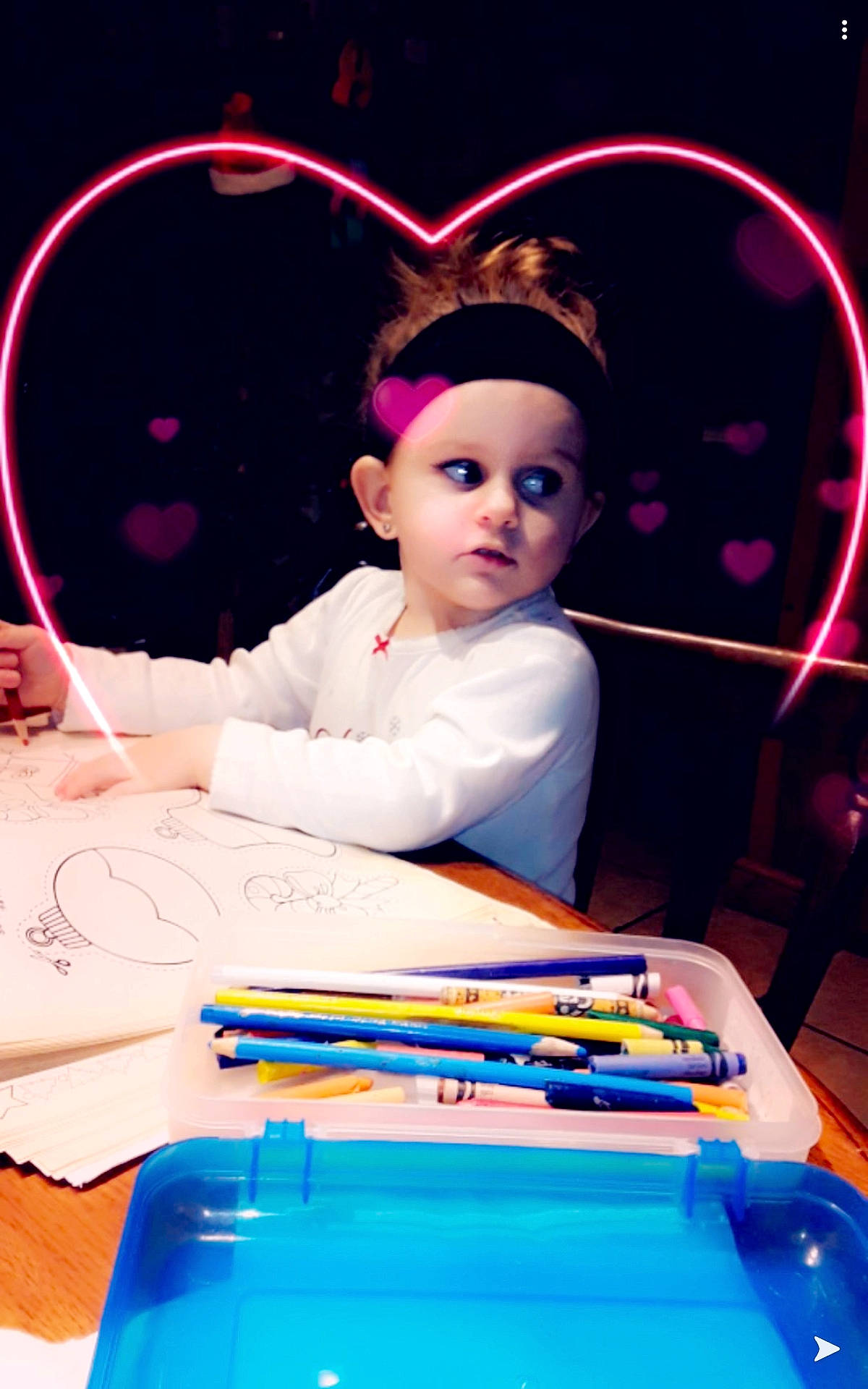 Adalena is registered to the contest to win money with this photo: child, ear, fun, games, hair_accessory, light, neon, party, person, pink