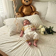 Legend joined the competition — help win amazing prizes! baby, bed, pillow, balloon, teddy_bear, flower, bouquet, white, sleeping, infant, cozy, soft, room, curtain, blanket, cute, child, relaxing, interior, decor