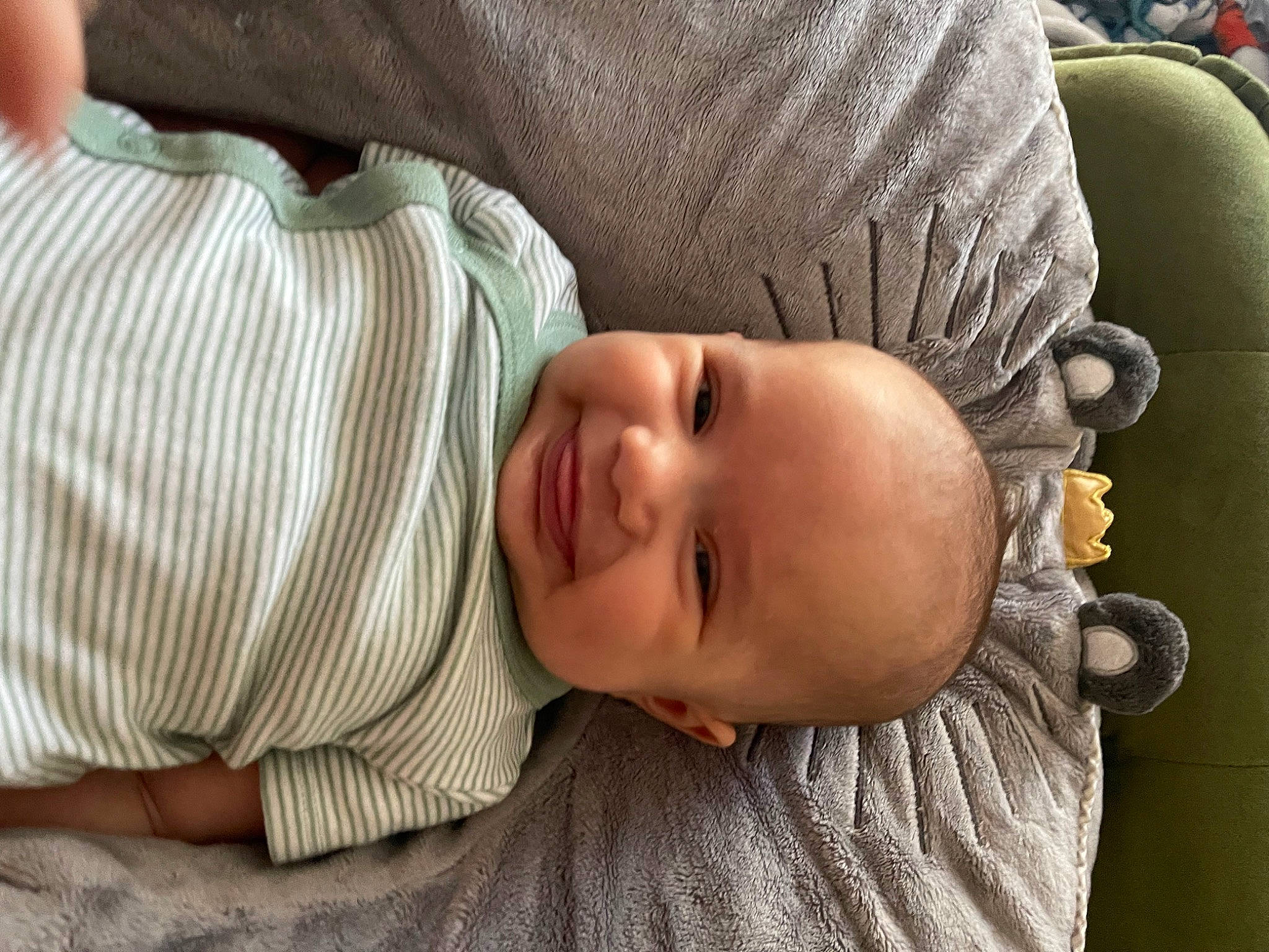 Lucian is registered to the contest to win money with this photo: baby, baby_toddler_clothing, cheek, child, chin, comfort, eye, facial_expression, grass, happy, lip, mouth, nose, person, sitting, skin, sleeve, smile, toddler, tree