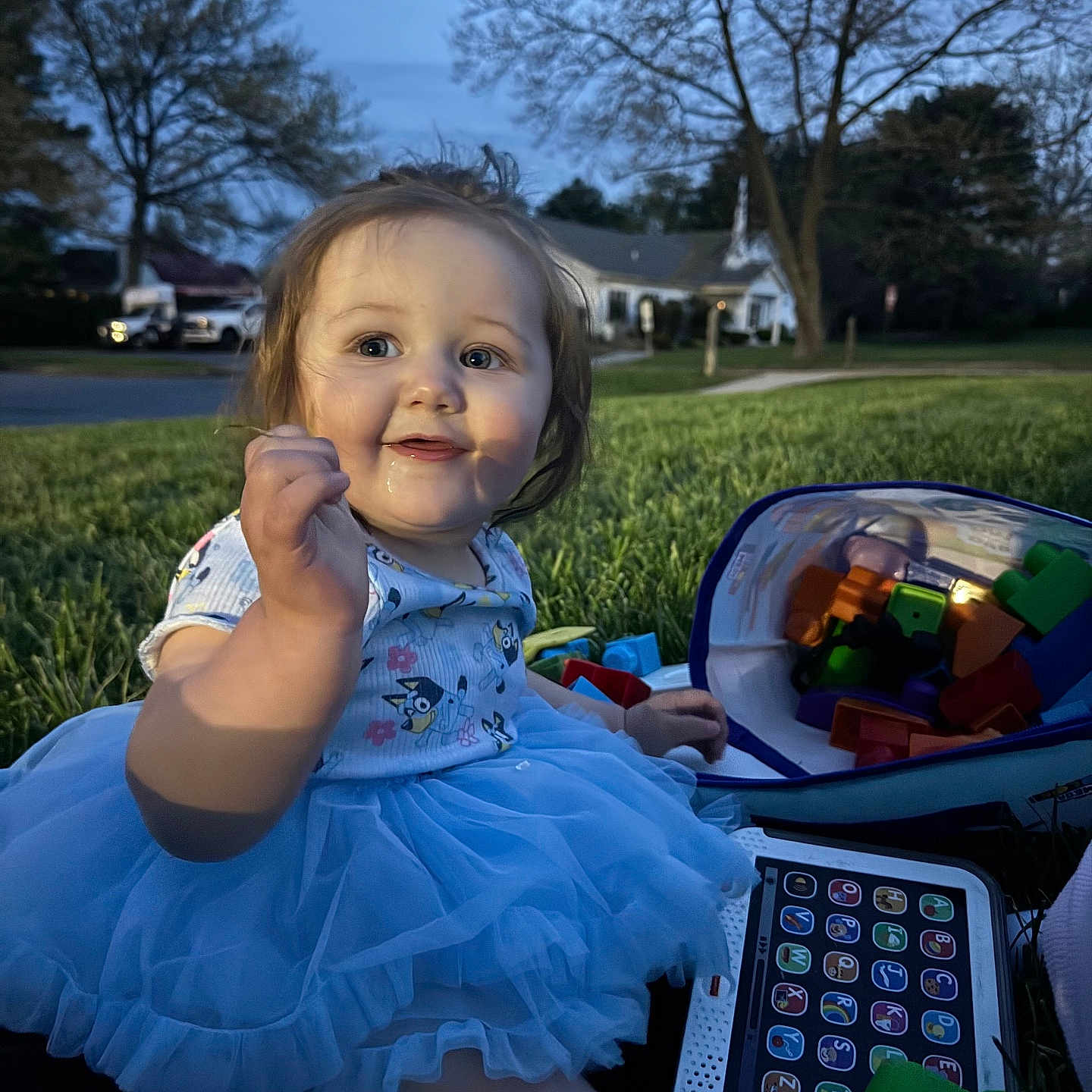 Abigail joined the competition — help win amazing prizes! baby, bodypart, car, clothing, dress, face, finger, grass, hand, head, lawn, nature, outdoors, park, person, photography, plant, portrait, sitting, tree