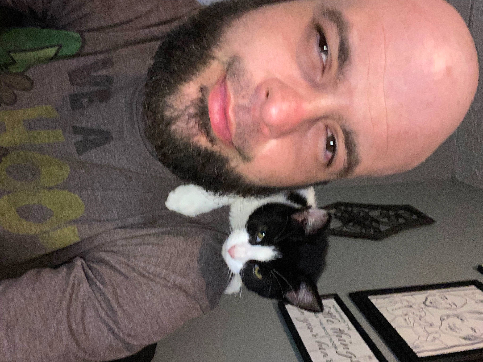 Bisky is registered to the contest to win money with this photo: beard, black_hair, carnivore, cat, cheek, comfort, ear, eyelash, facial_hair, felidae, finger, fun, fur, happy, jaw, moustache, mouth, nose, smile, whiskers