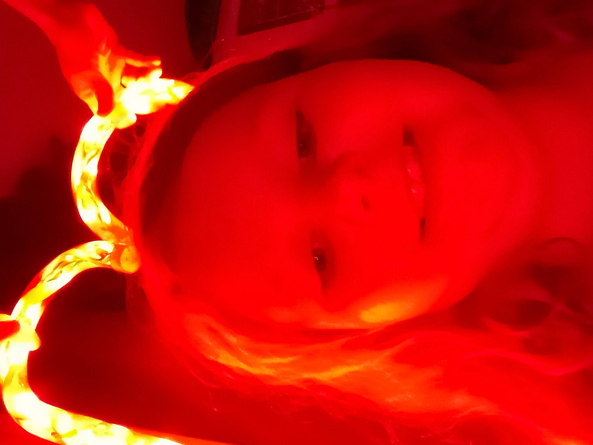 Alyssa joined the competition — help win amazing prizes! baby, close_up, darkness, ear, eyelash, flash_photography, gas, happy, heat, human_body, jaw, joy, light, lip, mouth, neck, nose, orange, person, sky