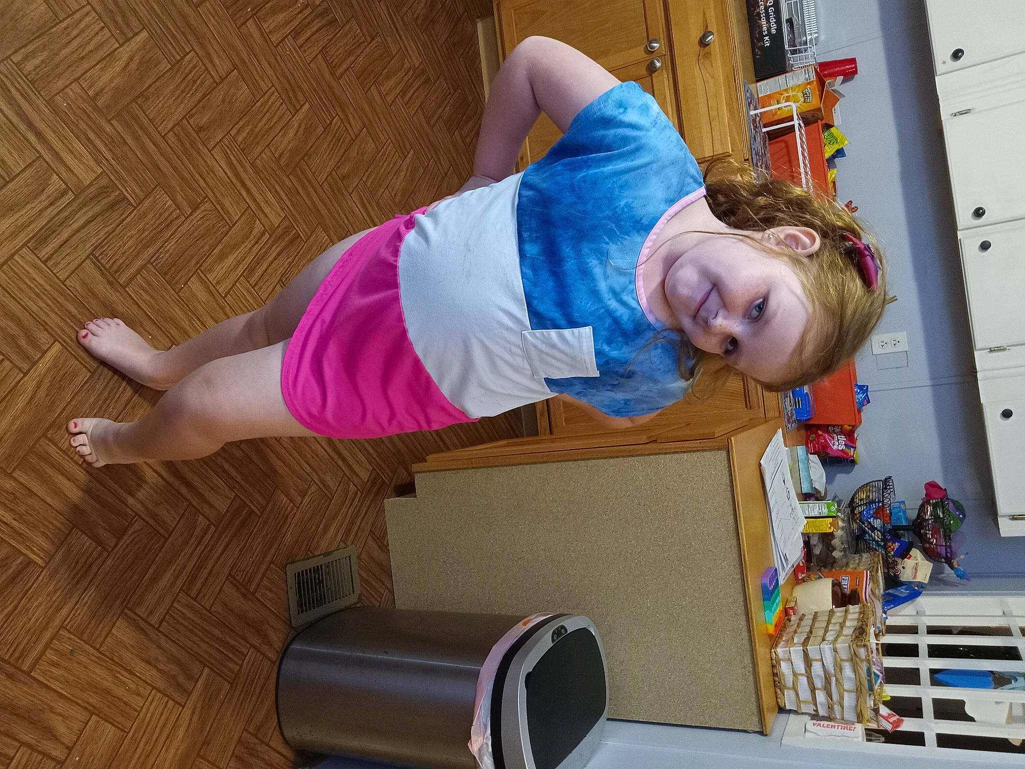 Alyssa joined the competition — help win amazing prizes! balance, child, event, flooring, fun, hardwood, household_supply, human_leg, joy, knee, leisure, machine, person, room, smile, sock, sportswear, t_shirt, thigh, toddler