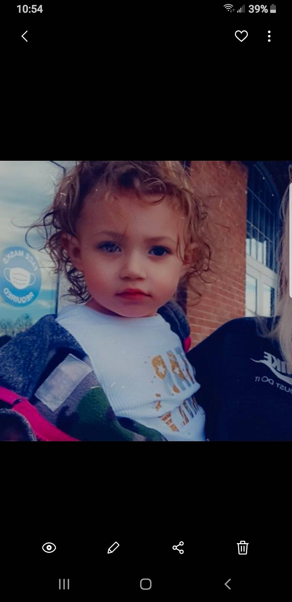 Ella Rose is registered to the contest to win money with this photo: baby, beauty, cloud, cool, electronic_device, eye, eyebrow, eyelash, face, flash_photography, hairstyle, happy, iris, person, shoulder, sky, t_shirt, tints_and_shades, toddler, tree