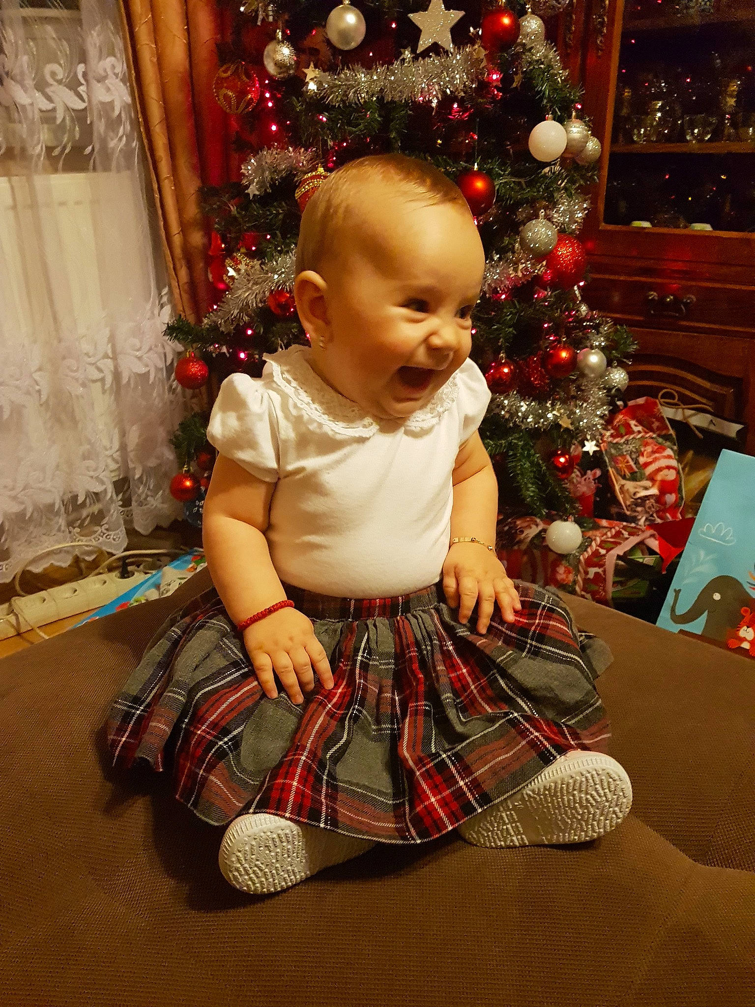 Delia joined the competition — help win amazing prizes! child, christmas, christmas_decoration, design, event, girl, holiday, pattern, person, plaid, toddler, tradition