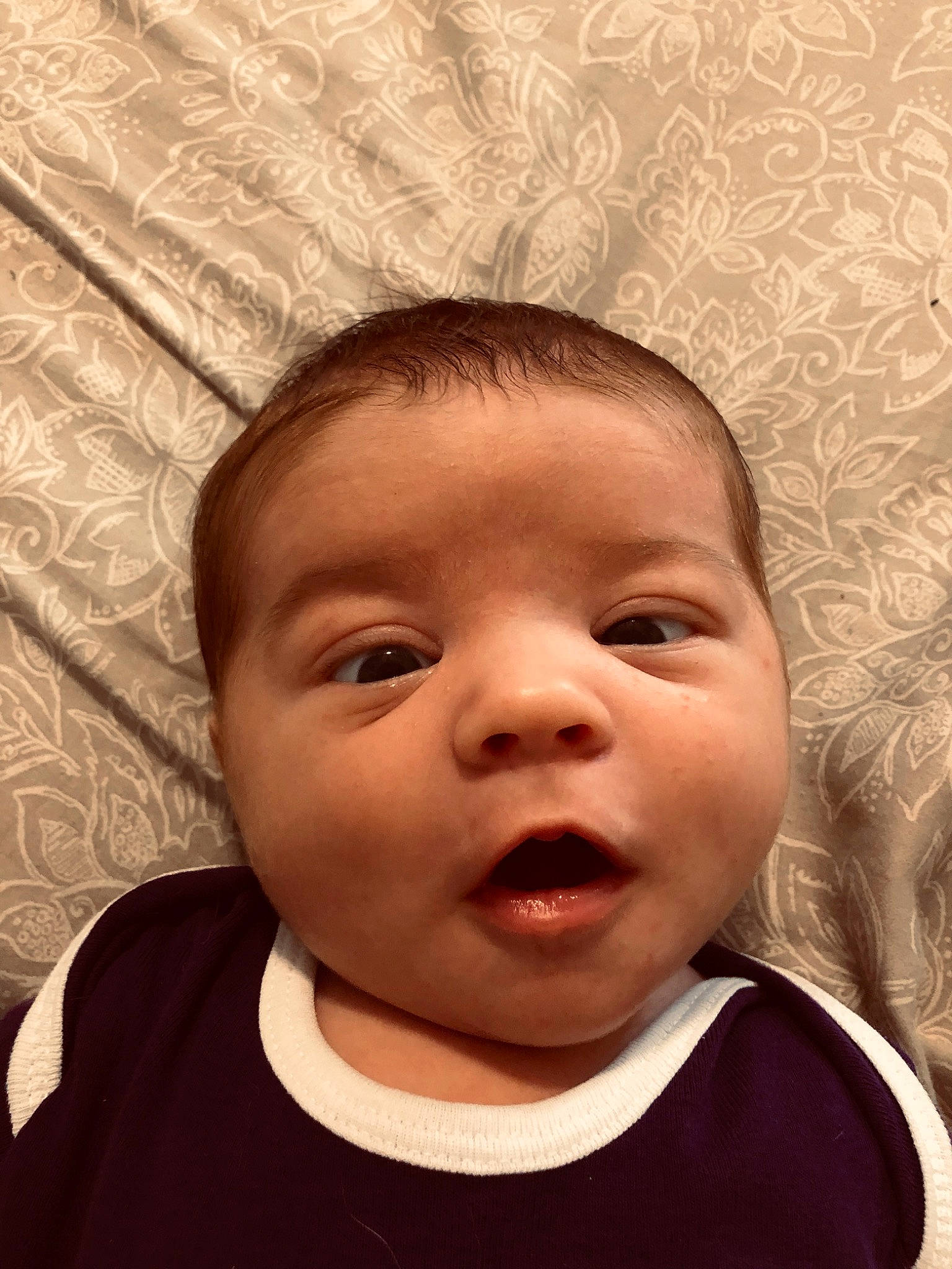 Jarrett is registered to the contest to win money with this photo: baby, baby_making_funny_faces, cheek, child, chin, close_up, ear, eyebrow, face, facial_expression, forehead, happy, head, lip, mouth, nose, person, skin, smile, toddler