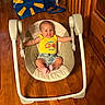 Nova joined the competition — help win amazing prizes! arms_outstretched, baby, baby_seat, blue_bag, bouncer, child, cozy, denim_shorts, happy, home, indoor, infant, pink_socks, portrait, shopping_bag, sitting, smiling, wooden_cabinets, wooden_floor, yellow_shirt