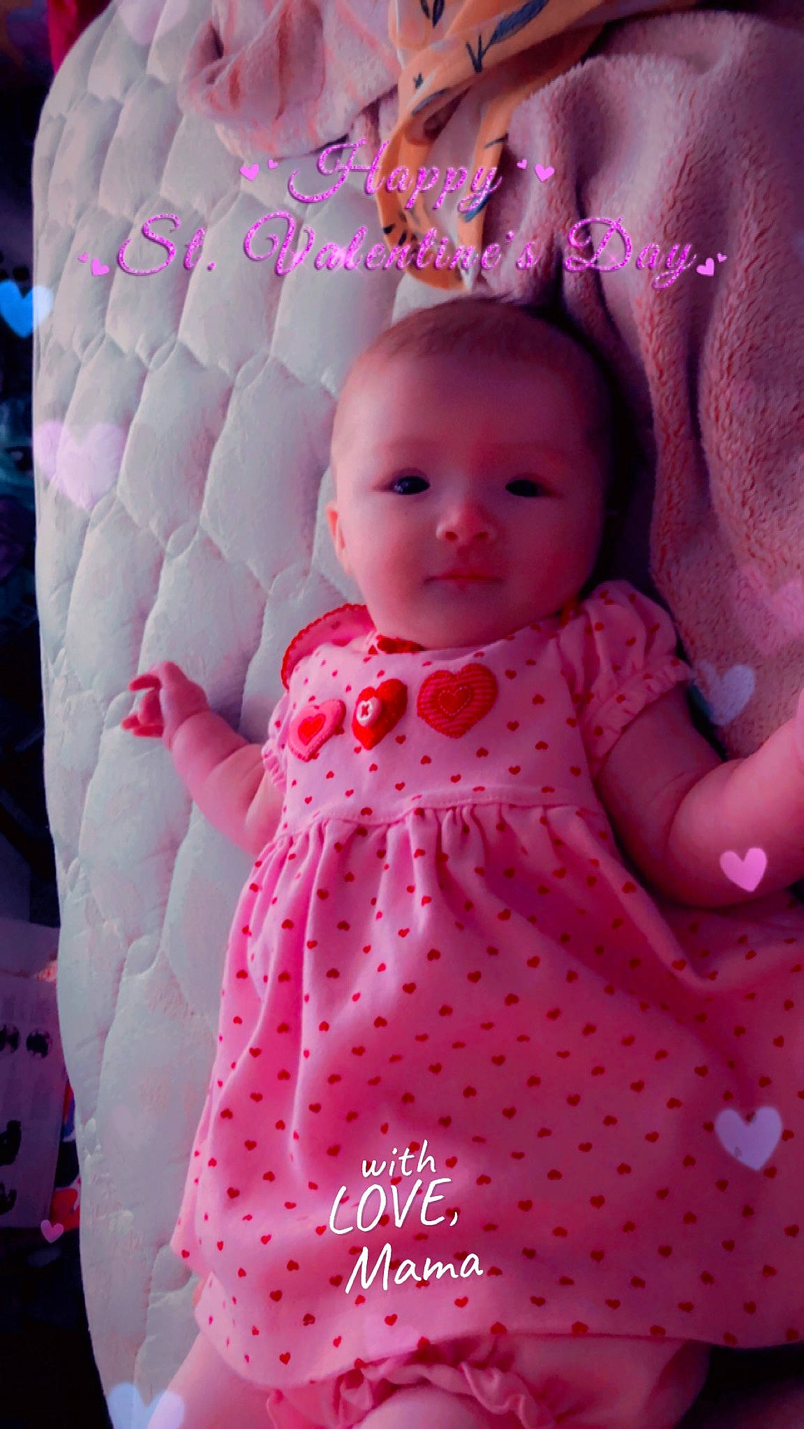 Allyson is registered to the contest to win money with this photo: arm, baby_toddler_clothing, cheek, day_dress, doll, dress, eye, facial_expression, hand, head, lip, magenta, one_piece_garment, person, pink, product, purple, skin, sleeve, textile