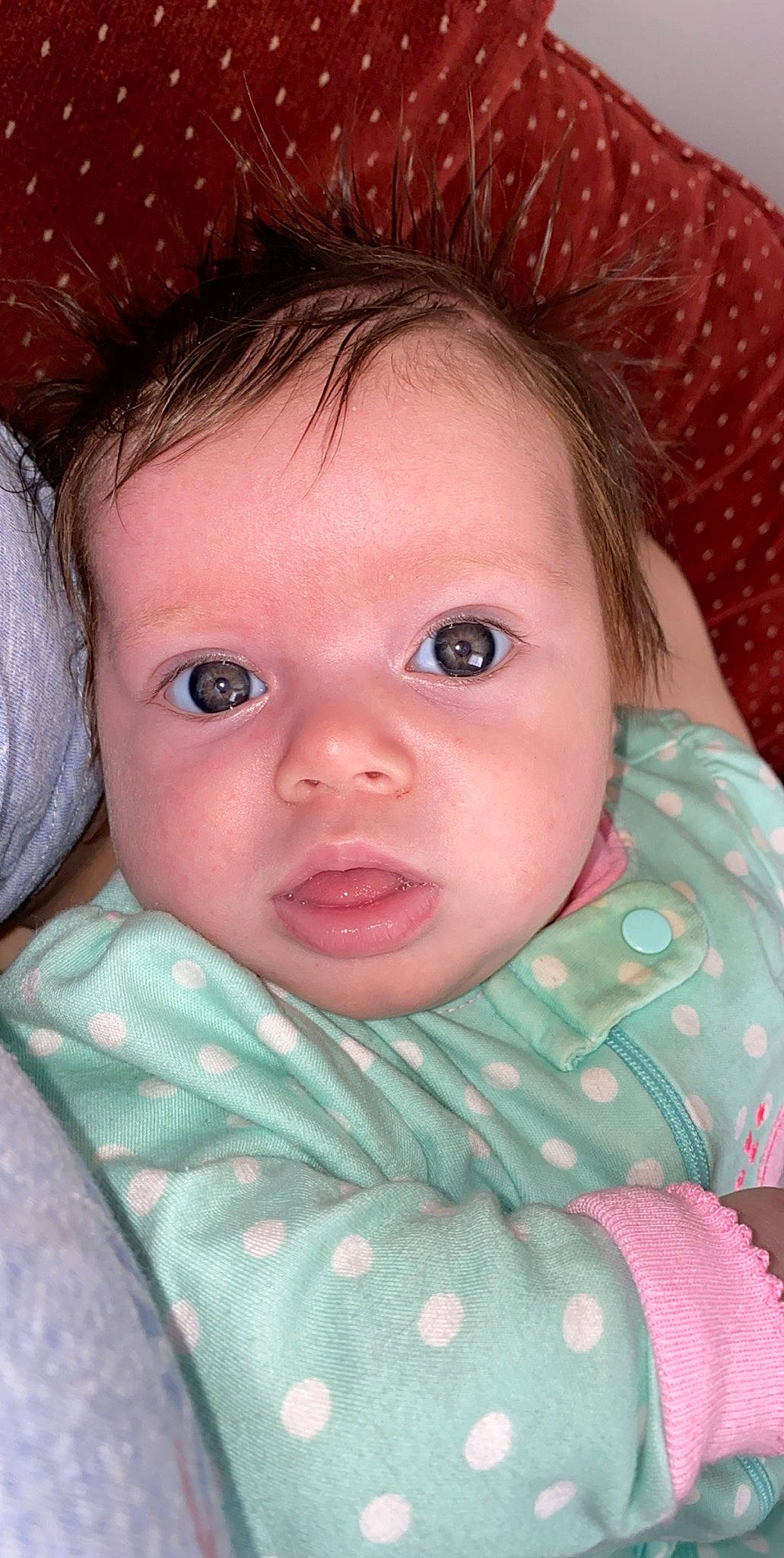 Blakeleigh joined the competition — help win amazing prizes! baby, cheek, child, chin, close_up, eye, eyebrow, face, forehead, head, iris, lip, mouth, nose, person, pink, skin, smile, toddler