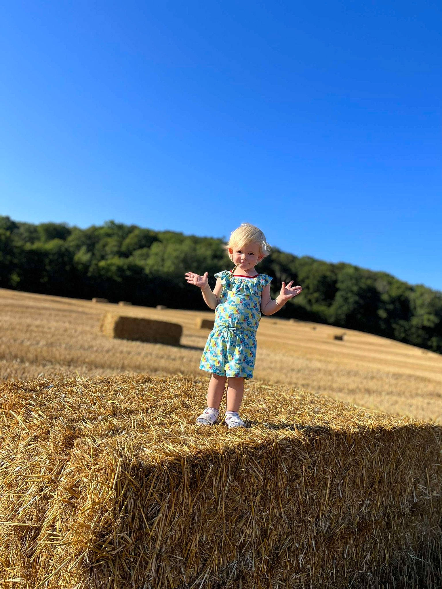 Blanche a rejoint le concours — aidez-le/la à gagner de superbes lots ! agriculture, field, flash_photography, grass, grass_family, grassland, happy, horizon, landscape, leisure, meadow, people_in_nature, person, plain, plant, prairie, sky, soil, summer, toddler