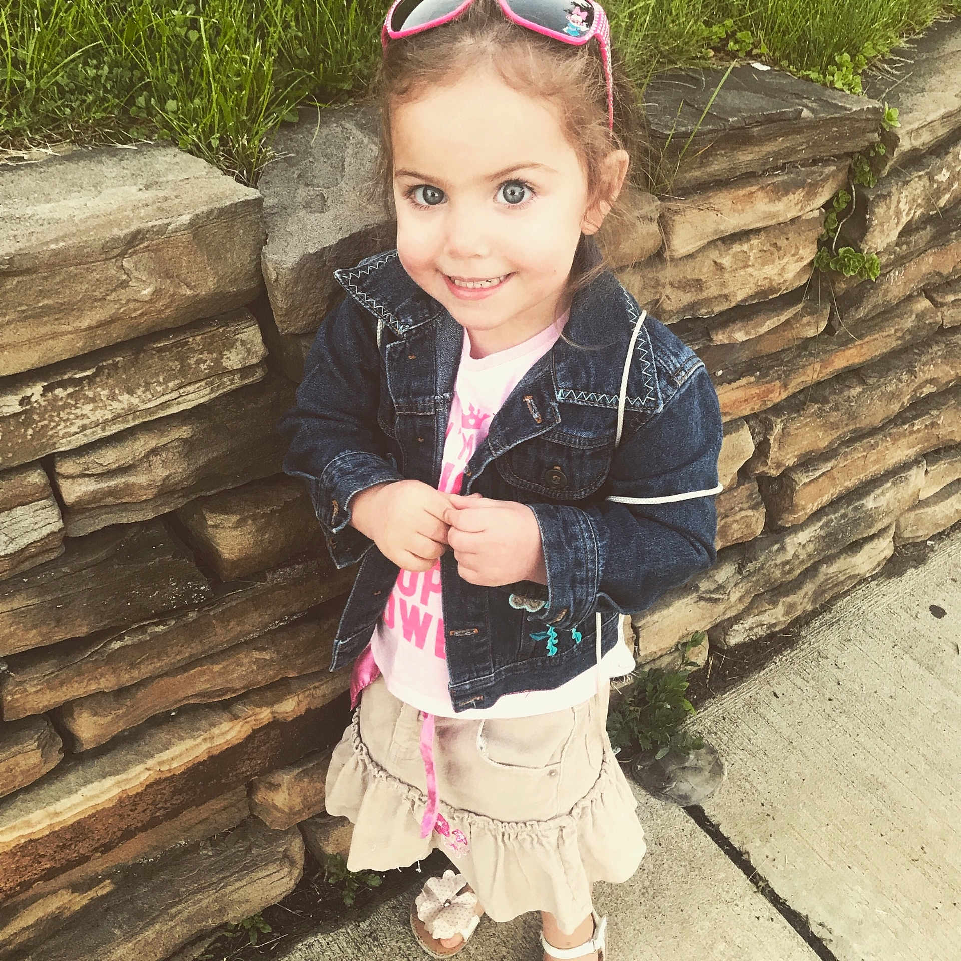 Rayna joined the competition — help win amazing prizes! beauty, child, child_model, cool, eye, eyewear, glasses, hair_accessory, happy, head, jacket, joy, outerwear, person, pink, plant, product, skin, smile, summer