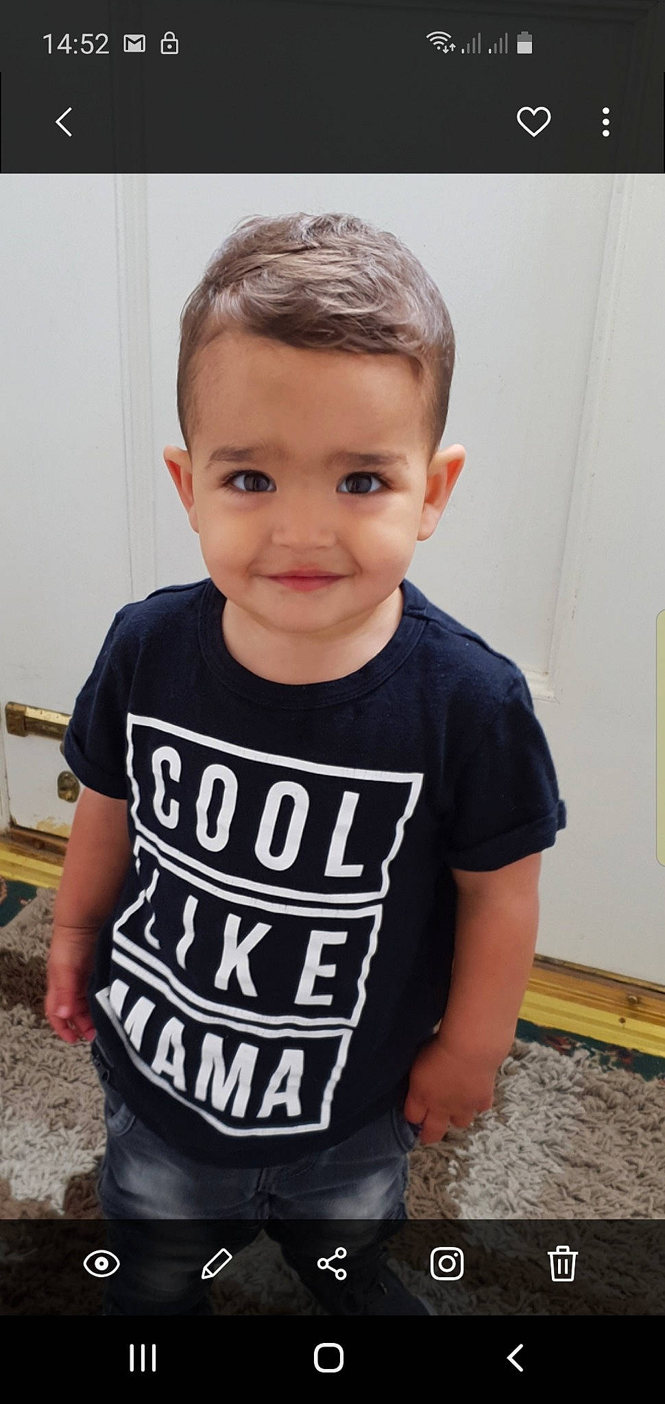 Zayden joined the competition — help win amazing prizes! child, child_model, cool, joy, neck, outerwear, person, product, shirt, sleeve, smile, t_shirt, toddler, top
