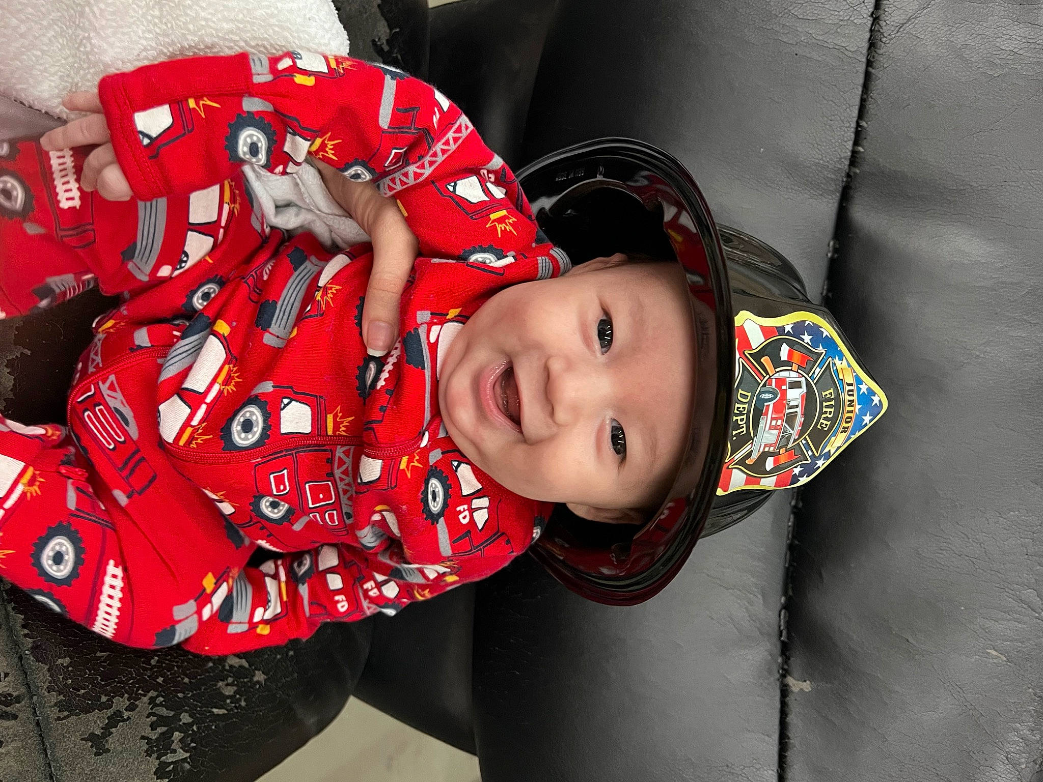 Aiden joined the competition — help win amazing prizes! baby, baby_toddler_clothing, carmine, child, event, fashion_accessory, fun, happy, hat, headgear, headwear, holiday, outerwear, pattern, person, portrait_photography, sleeve, smile, toddler, tradition