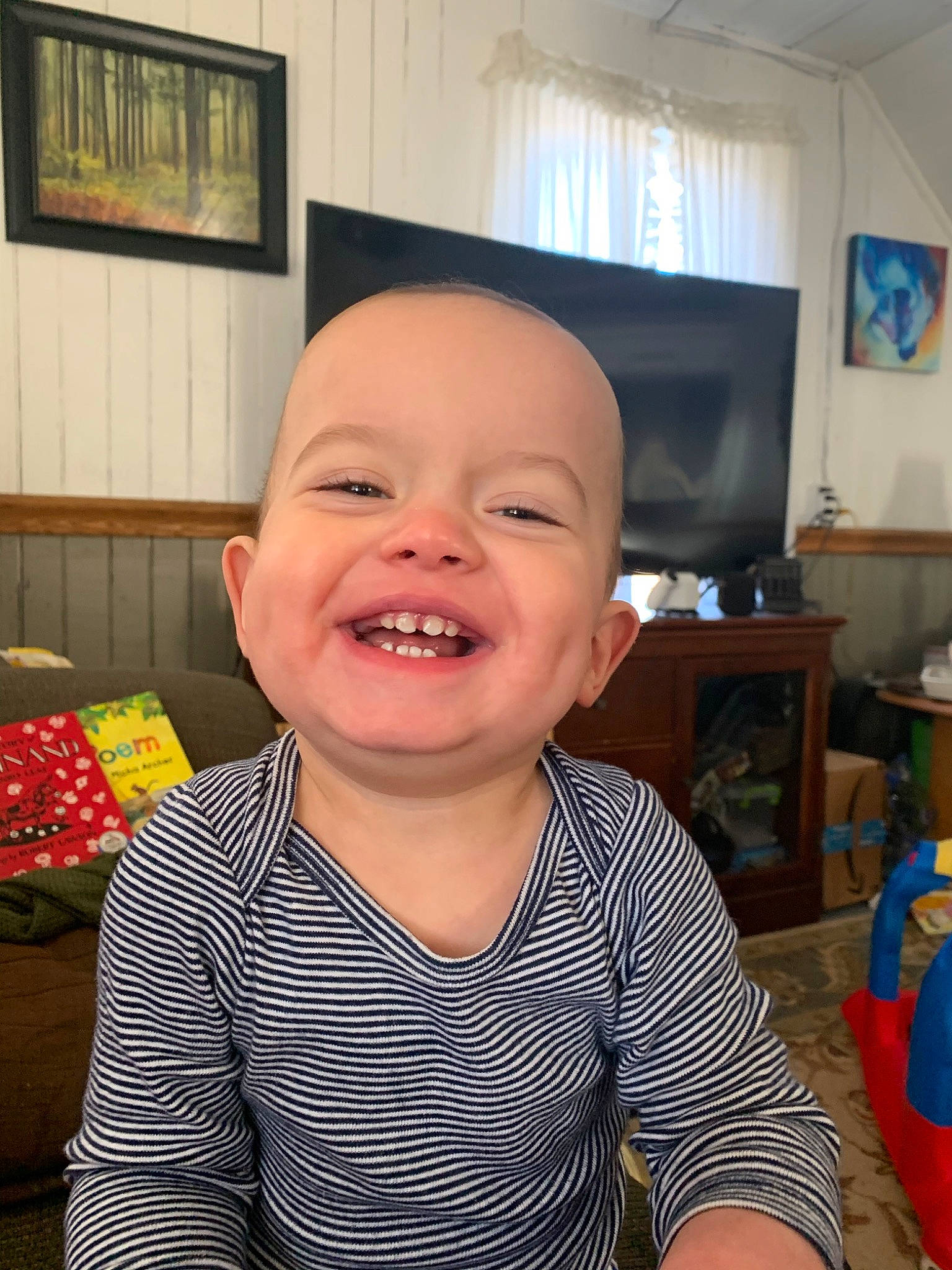 Mason joined the competition — help win amazing prizes! baby, cheek, child, chin, face, facial_expression, forehead, happy, head, joy, laugh, lip, mouth, nose, organ, person, smile, toddler, tooth