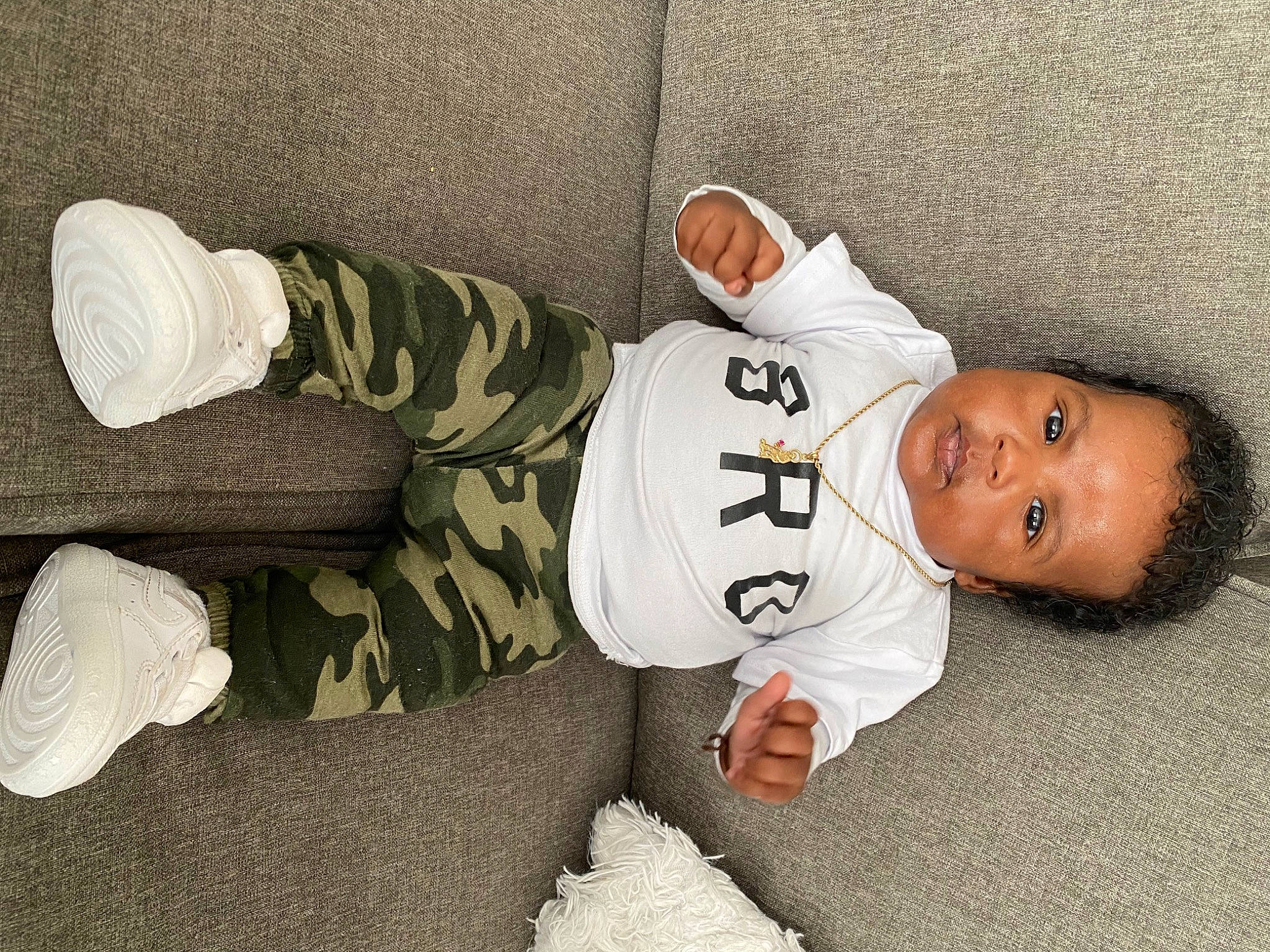 Carsyn joined the competition — help win amazing prizes! baby_toddler_clothing, carmine, child, comfort, floor, flooring, grey, joint, knee, leg, linens, mammal, person, room, sitting, sleeve, t_shirt, textile, toddler, vertebrate