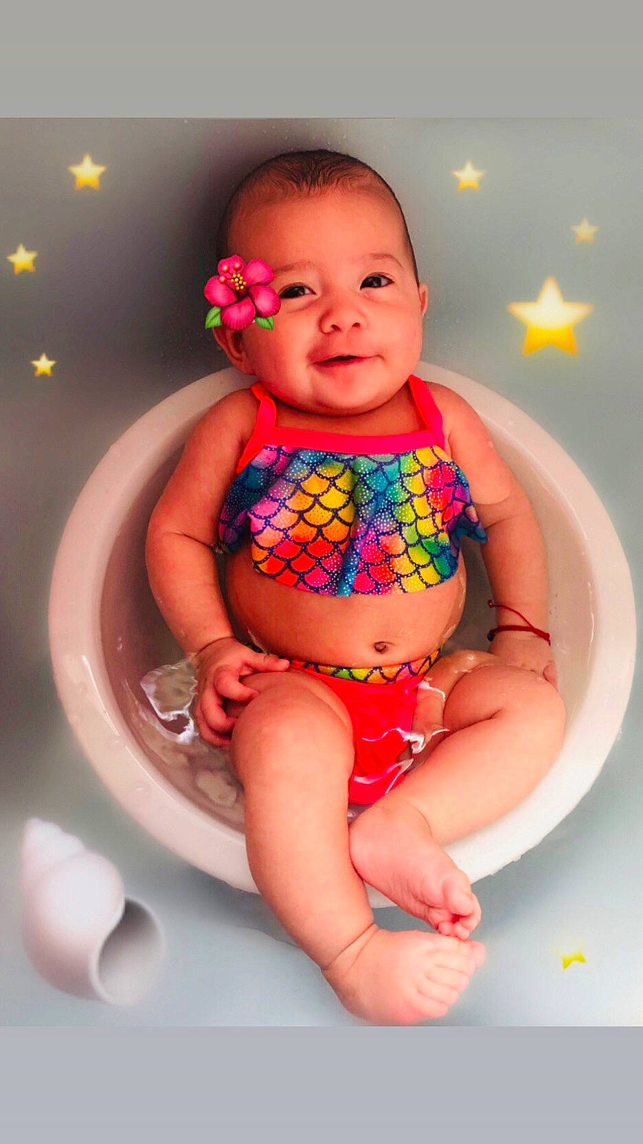Seline joined the competition — help win amazing prizes! baby, baby_bathing, baby_products, baby_toddler_clothing, child, person, pink, product, sitting, skin, stomach, toddler, toy