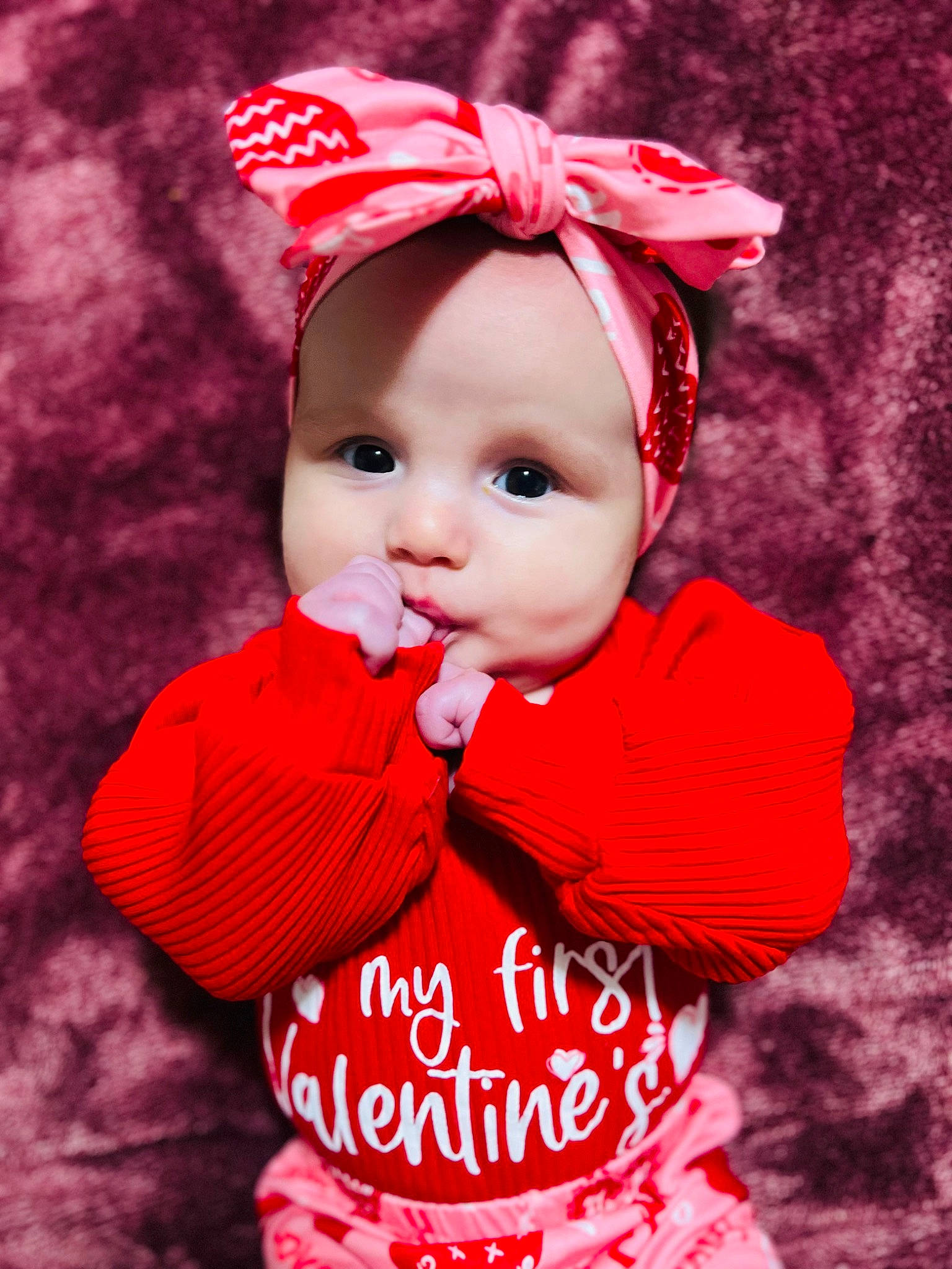 Marilyn joined the competition — help win amazing prizes! baby, baby_toddler_clothing, cap, christmas, christmas_eve, collar, costume_hat, fictional_character, grass, happy, hat, head, headgear, headwear, holiday, magenta, outerwear, pattern, person, pink