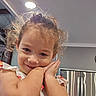 Lilith joined the competition — help win amazing prizes! adorable, appliance, blonde_hair, child, close_up, curly_hair, daylight, face, girl, hands, happy, home, indoors, kitchen, looking_at_camera, portrait, refrigerator, smiling, toddler, white_dress