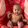 baby, child, mouth_model, pink, wet_skin, sitting, curious, realistic, tongue, teeth, tongue_surface, indoors, playful, expression, cute, small_toes, open_mouth, human, infant, water_droplets