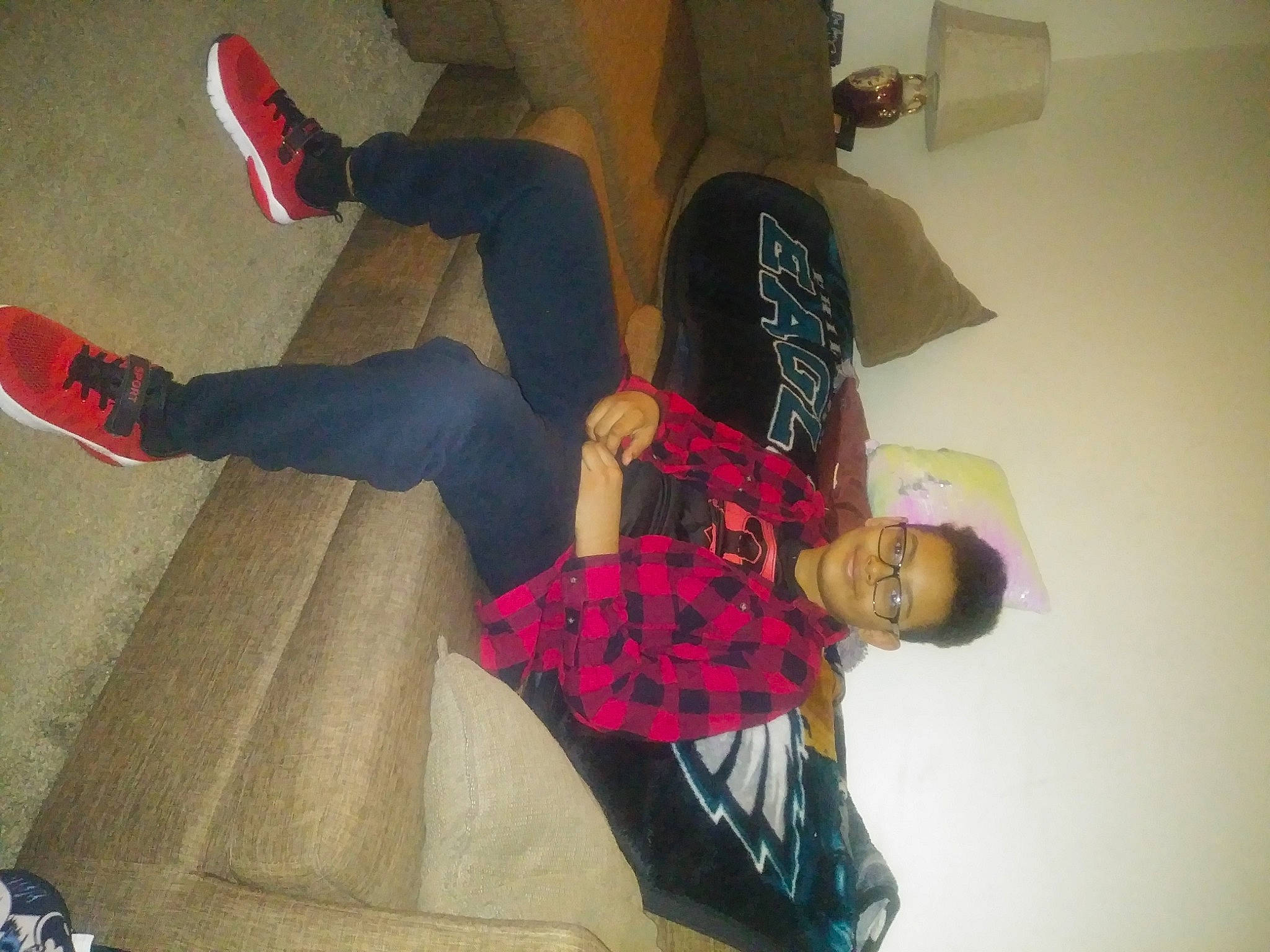 Brandon is registered to the contest to win money with this photo: fun, joy, leg, person, textile