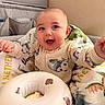 Liam joined the competition — help win amazing prizes! baby, blanket, child, clothing, comfort, cozy, cute, expression, face, floatation_device, happy, indoors, infant, person, playful, sitting, smiling, toy, warm, young_child