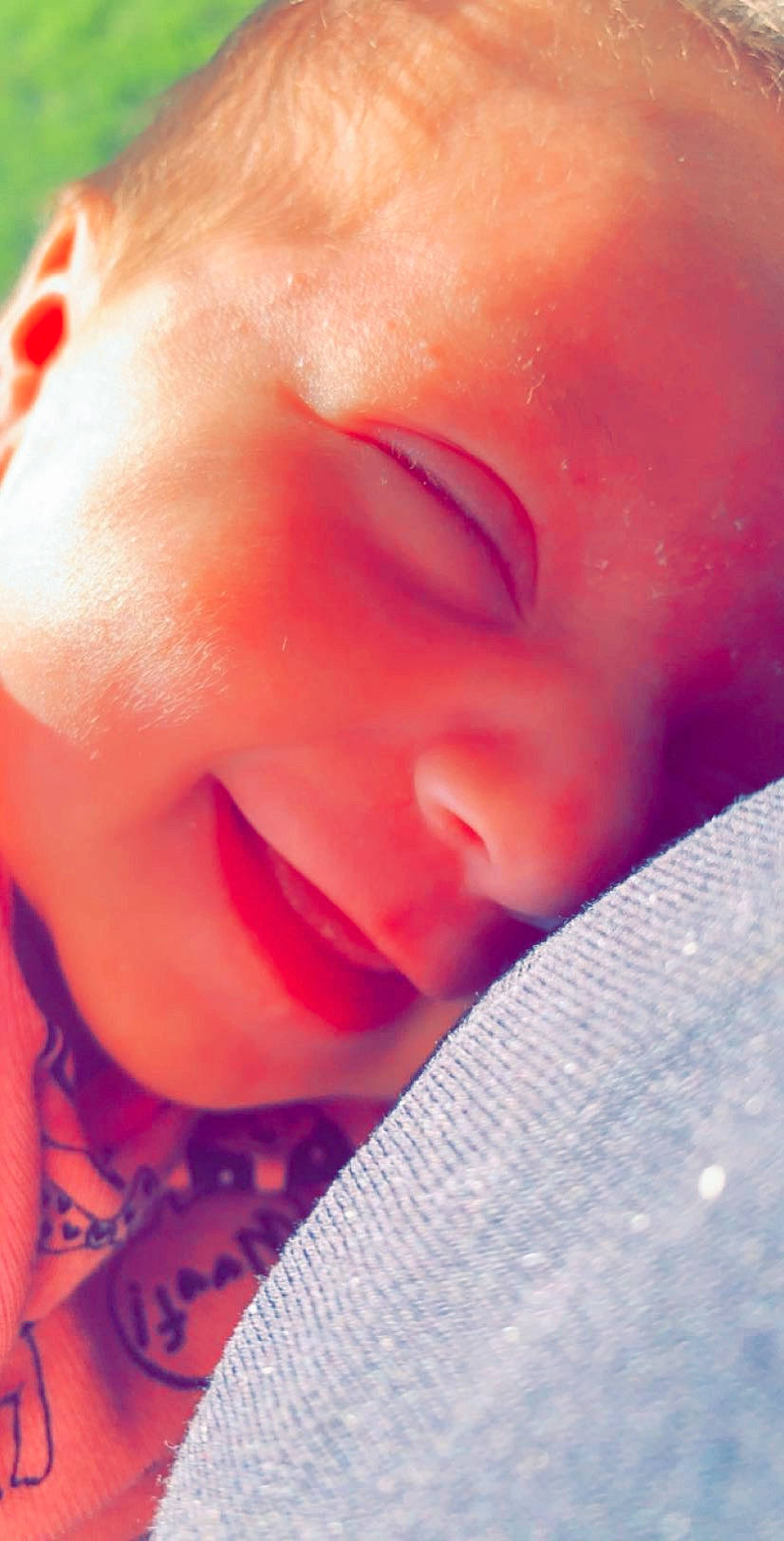 Sadie is registered to the contest to win money with this photo: baby, beauty, cheek, child, chin, close_up, eye, face, facial_expression, forehead, head, lip, mouth, neck, nose, person, pink, red, skin, sleep