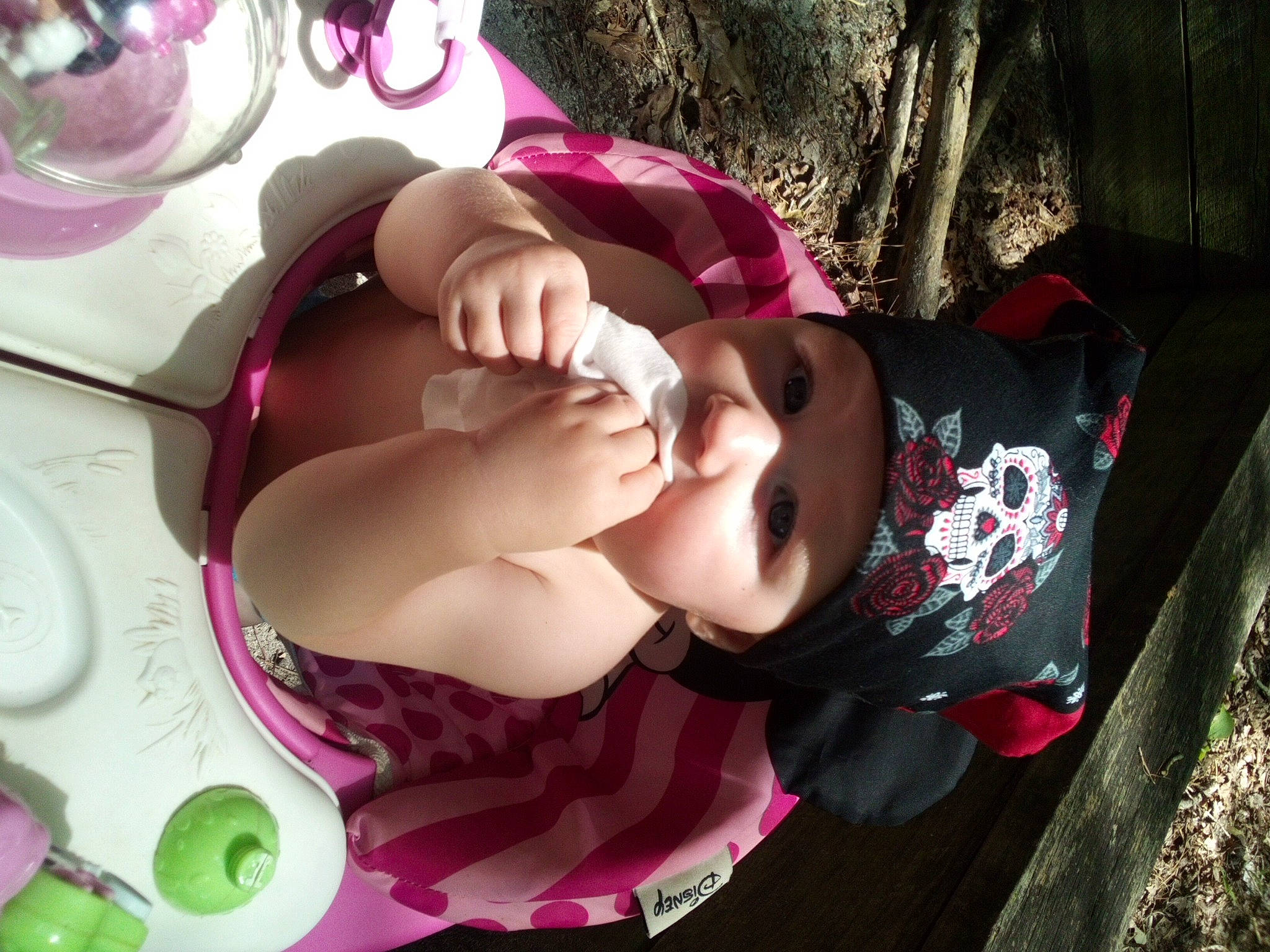 Sydney joined the competition — help win amazing prizes! baby, black_hair, child, cool, eyewear, facial_expression, fun, grass, happy, headwear, leisure, magenta, person, pink, plant, purple, skin, textile, toddler, toy