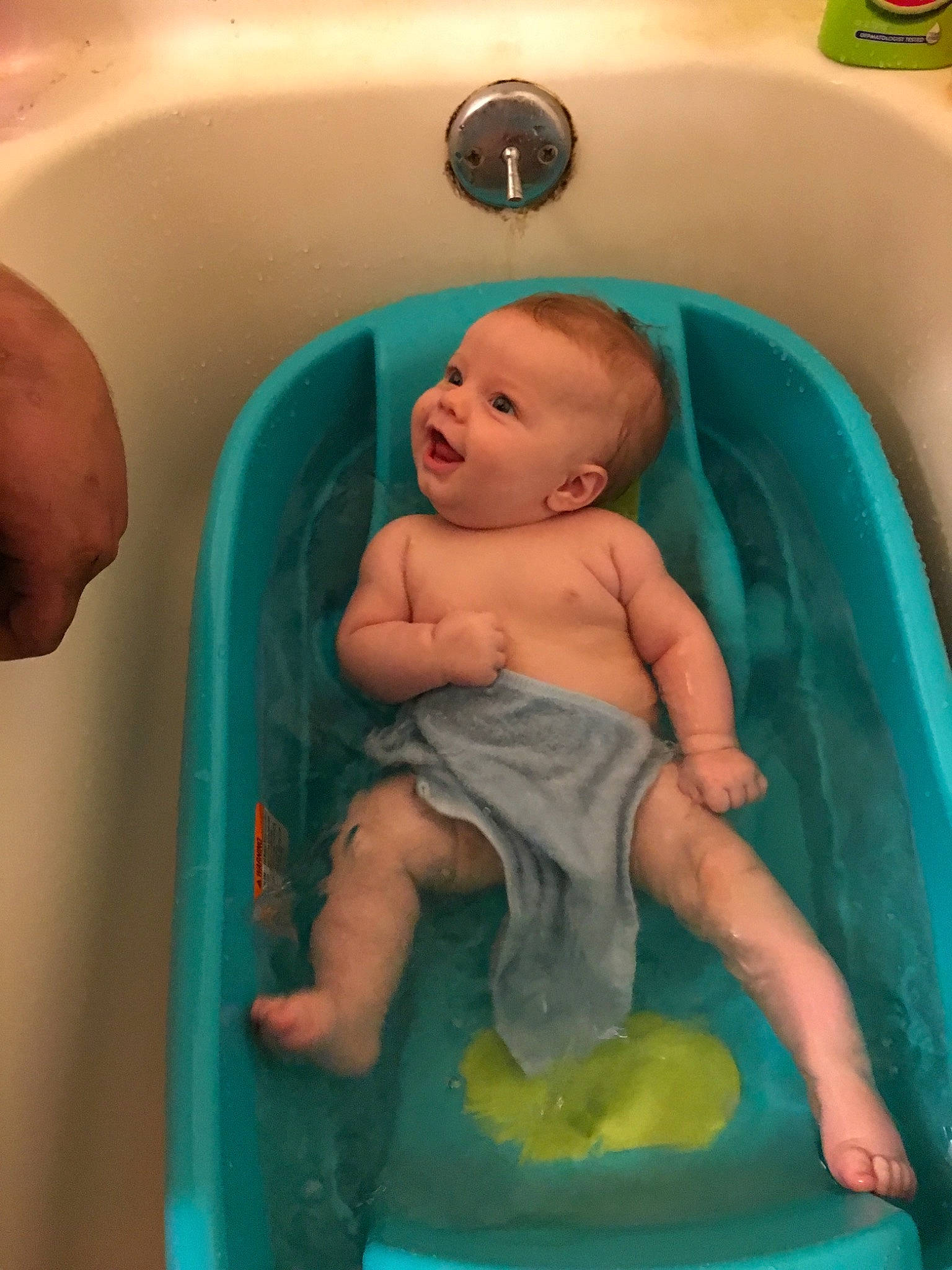 Aubriana joined the competition — help win amazing prizes! baby, baby_bathing, baby_products, bathing, bathtub, child, fun, leisure, person, product, toddler