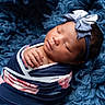 Solanie is registered to the contest to win money with this photo: baby, blanket, blue, bow, child, closeup, cozy, cute, floral, headband, infant, newborn, peaceful, portrait, resting, sleeping, soft, swaddled, texture, wrapped