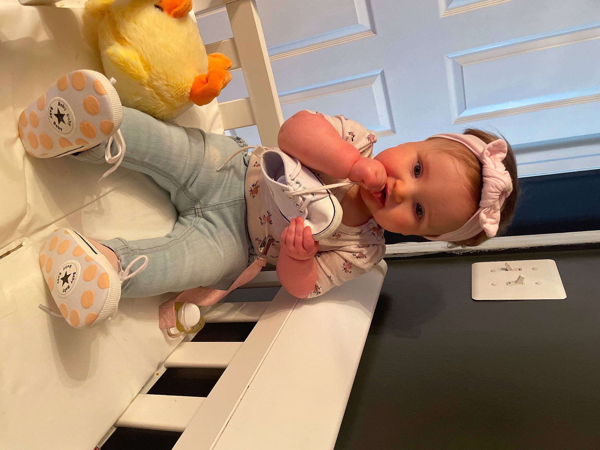 Callie joined the competition — help win amazing prizes! animation, arm, baby, baby_products, baby_sleeping, baby_toys, bed, child, comfort, flooring, linens, orange, person, plush, room, stuffed_toy, table, teddy_bear, toddler, toy