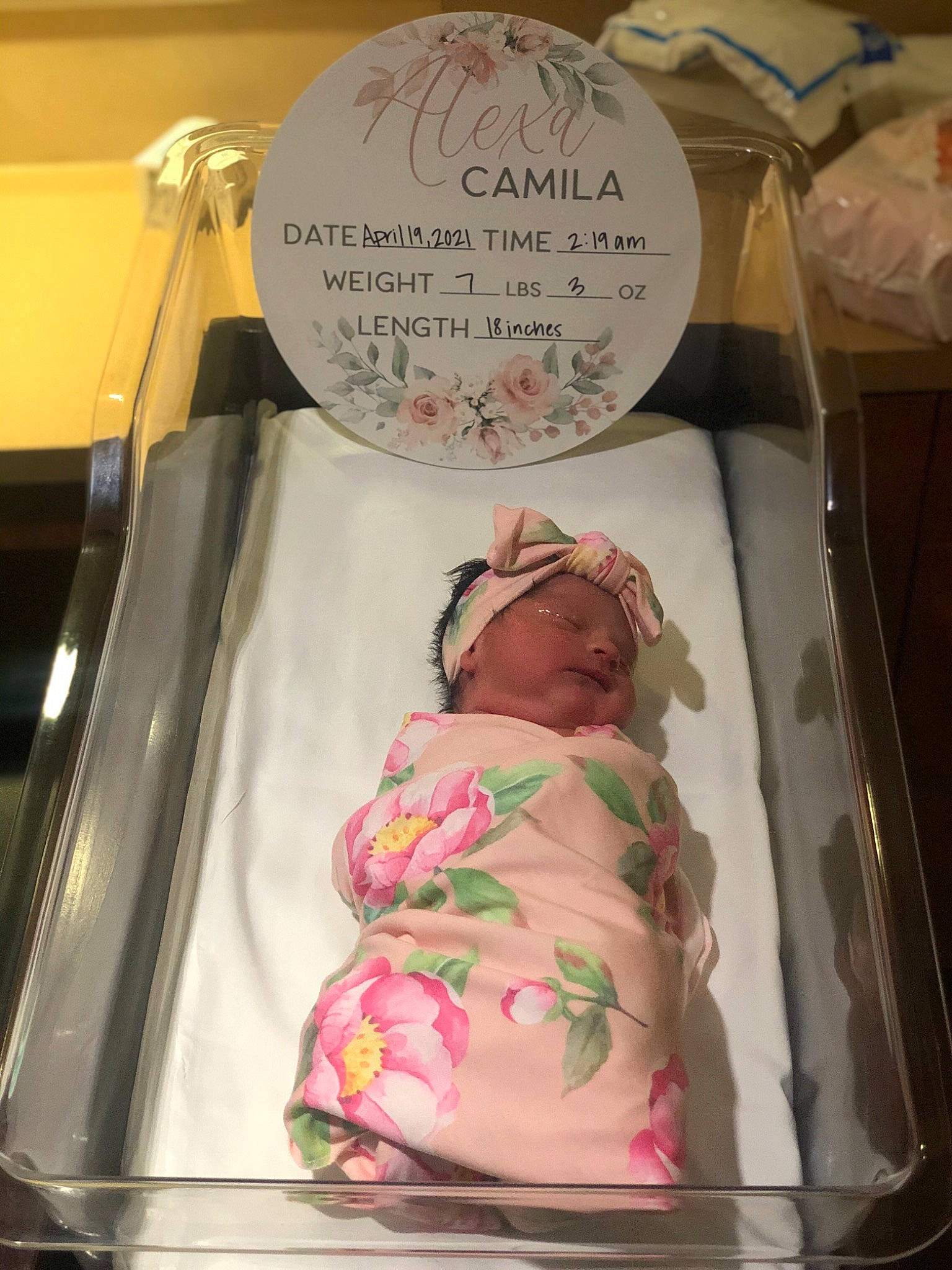 Alexa is registered to the contest to win money with this photo: baby, baby_products, baby_sleeping, baby_toddler_clothing, child, comfort, comfort_food, event, eyewear, handwriting, linens, magenta, packaging_and_labeling, paper_product, pattern, peach, person, room, sweetness, toddler