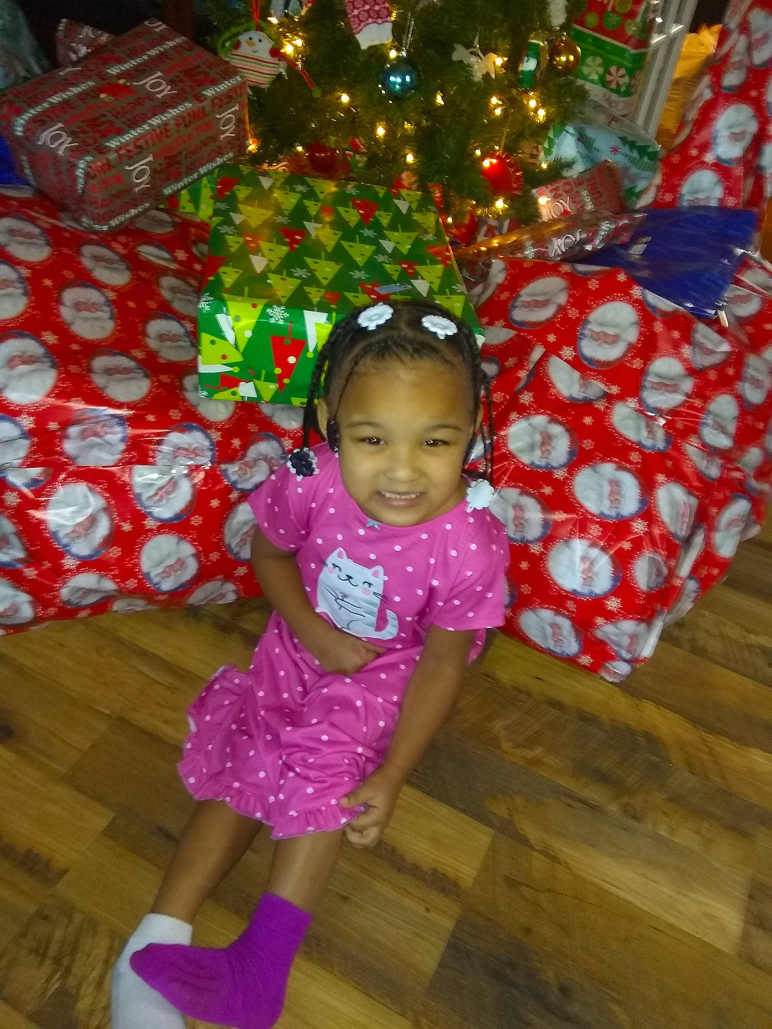 Jaleah is registered to the contest to win money with this photo: child, christmas, day, event, fun, girl, holiday, infant, joy, magenta, person, pink, play, product, smile, toddler