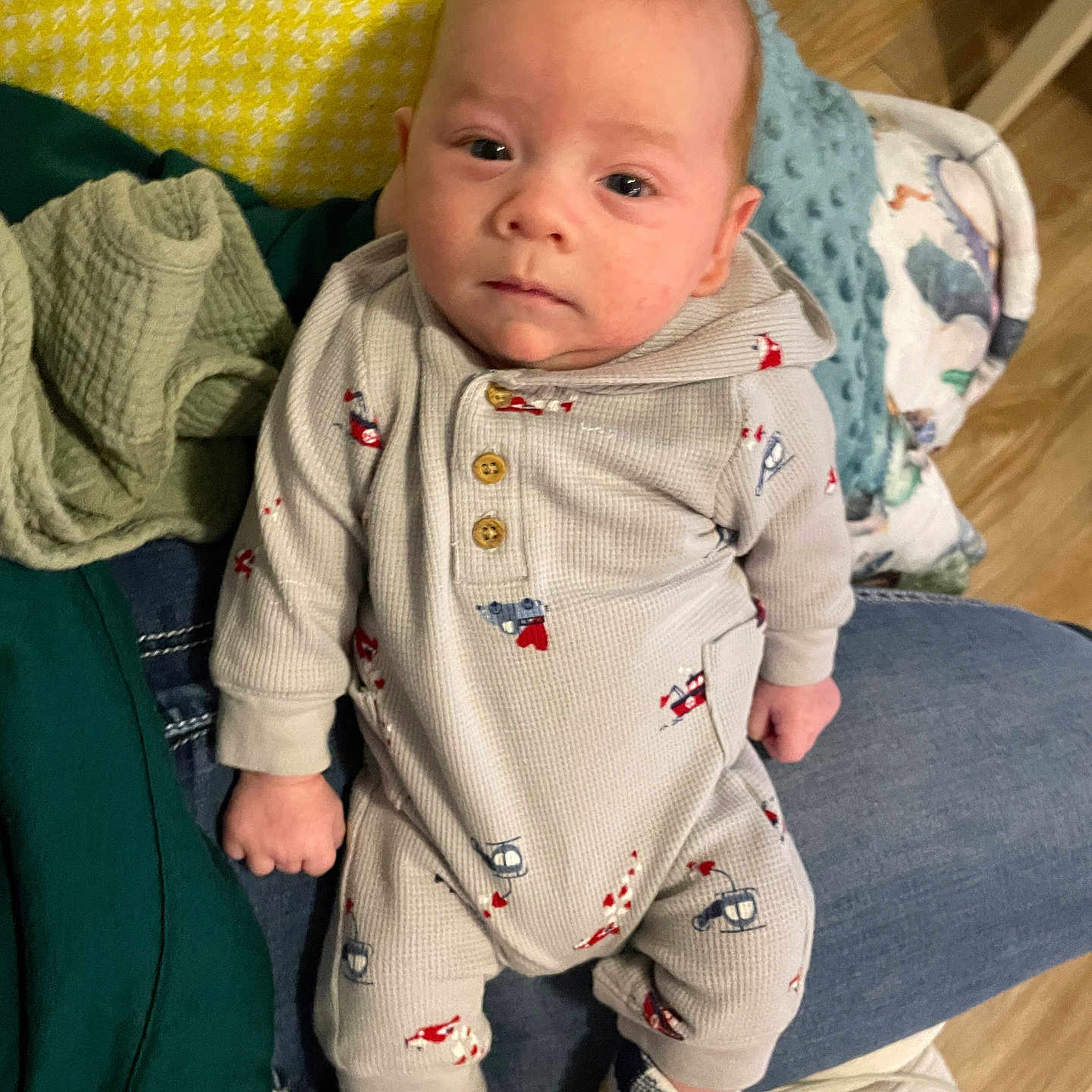 Kamden joined the competition — help win amazing prizes! baby, bodypart, chair, clothing, couch, cushion, face, finger, furniture, head, homedecor, hosiery, jeans, pajamas, pants, person, photography, portrait, sock, standing