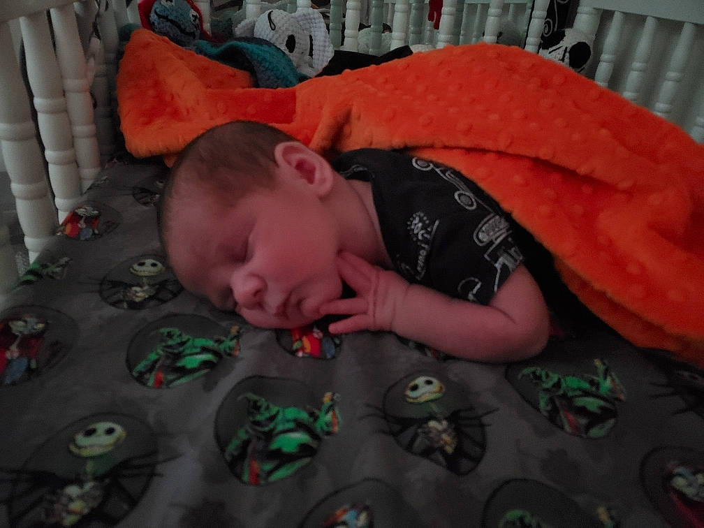 Eric Jr. joined the competition — help win amazing prizes! arm, baby, child, mouth, nap, person, sleep