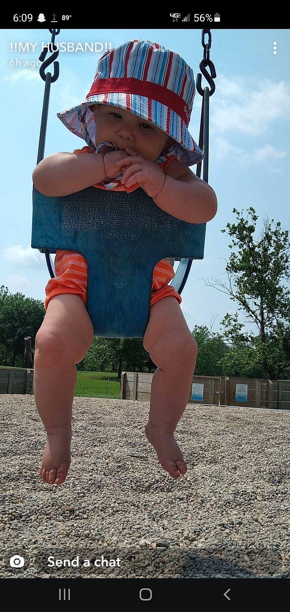 Bo is registered to the contest to win money with this photo: cap, cloud, electric_blue, grass, happy, hat, human_leg, knee, leg, leisure, light, photograph, recreation, shorts, sky, thigh, toddler, tree, trunk, waist