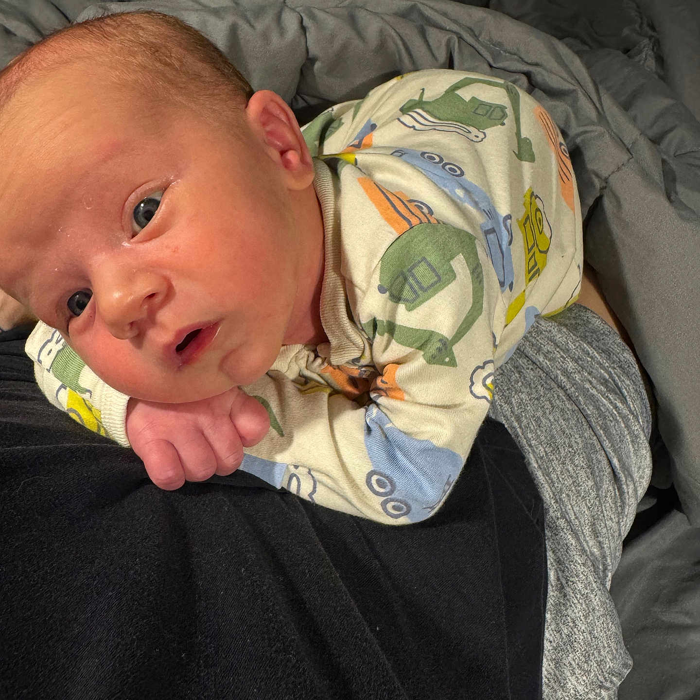 Kasen joined the competition — help win amazing prizes! baby, bed, blanket, closeup, clothing, cute, eyes, face, hand, head, human, indoors, infant, onesie, person, resting, skin, sleepwear, toddler, young