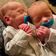 Dennie Vinnie joined the competition — help win amazing prizes! newborn, baby, sleeping, pacifier, onesie, infant, twin, cozy, cute, hands, face, peaceful, indoor, soft, blanket, resting, child, family, adorable, closeup