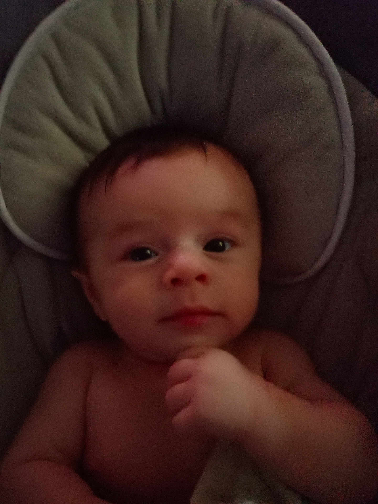 Lucas a rejoint le concours — aidez-le/la à gagner de superbes lots ! baby, infant, face, hand, cushion, seat, expression, skin, portrait, child, person, young, looking, indoors, cute, resting, newborn, head, soft, calm
