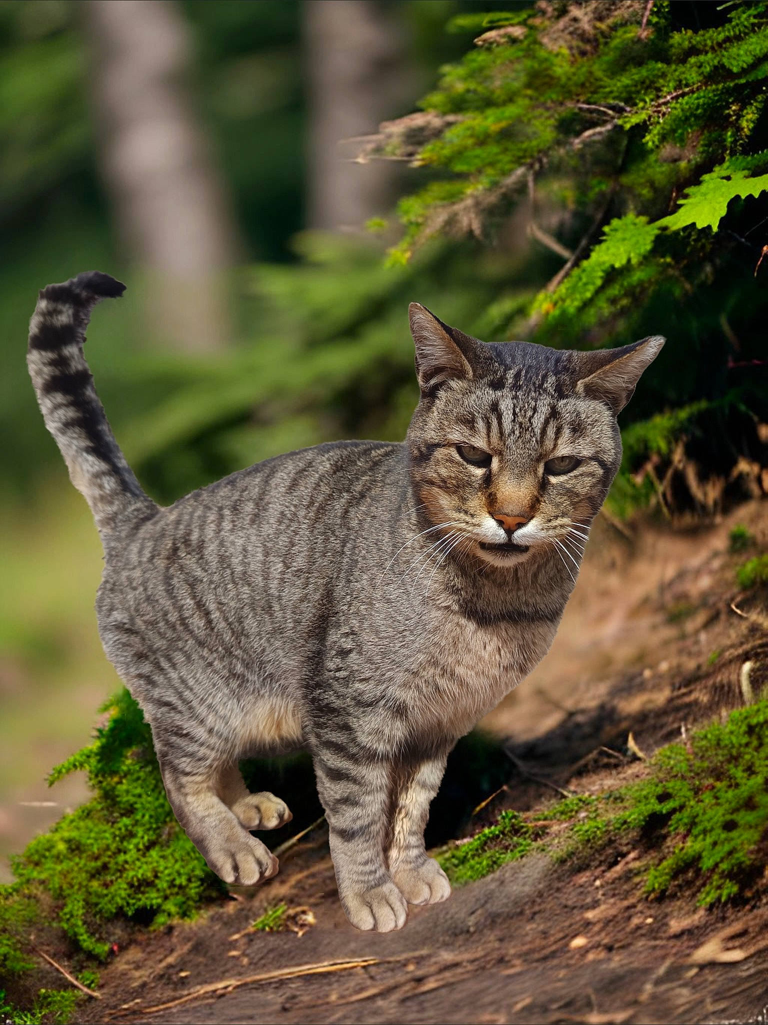 Miaulette participe au concours pour gagner de l'argent avec cette photo : bobcat, carnivore, cat, domestic_short_haired_cat, eye, felidae, fur, grass, groundcover, lynx, plant, small_to_medium_sized_cats, snout, soil, tail, terrestrial_animal, tree, whiskers, wildlife