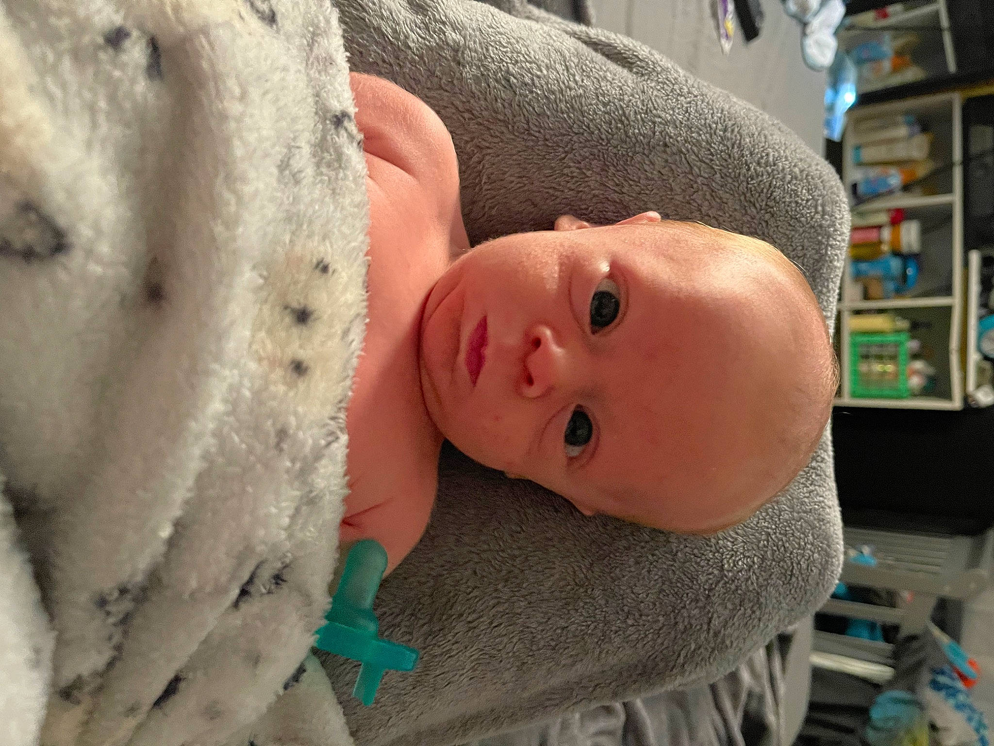 Colten joined the competition — help win amazing prizes! baby, baby_toddler_clothing, bookcase, cheek, child, chin, eye, eyebrow, eyelash, hat, headgear, iris, linens, lip, nose, person, shelf, shelving, skin, textile