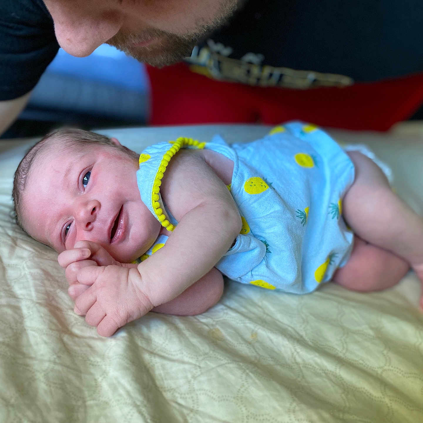 Millie is registered to the contest to win money with this photo: architecture, baby, bed, bedroom, blanket, bodypart, building, clothing, face, finger, furniture, hand, head, hospital, indoors, newborn, person, photography, portrait, room