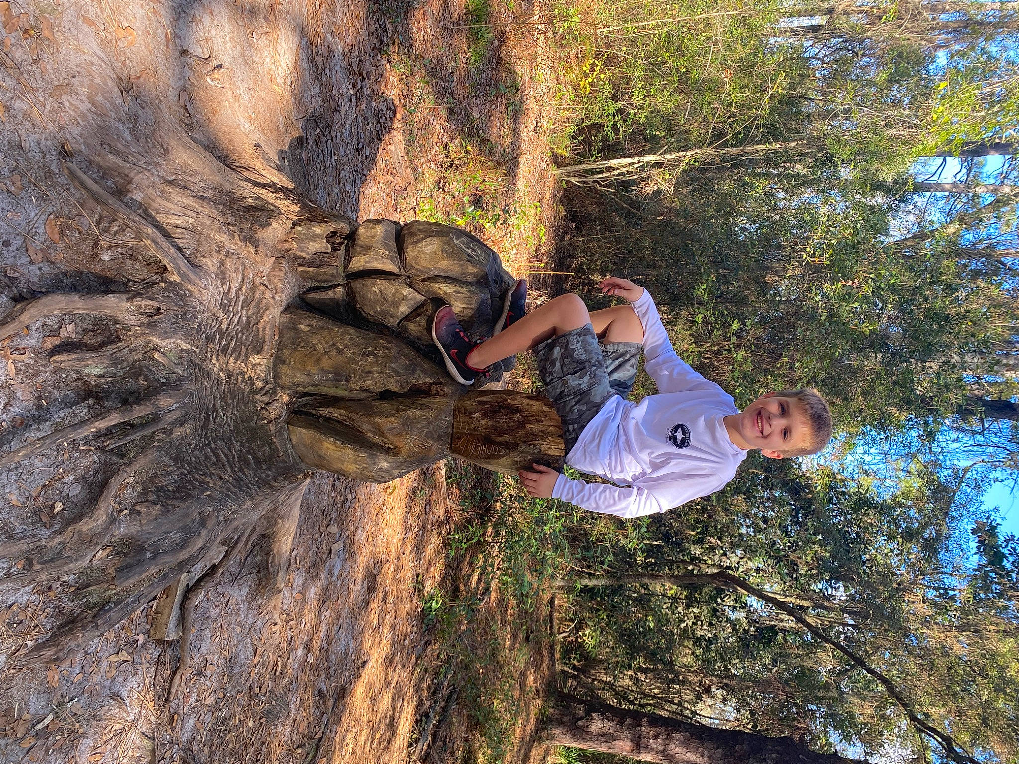 Hunter joined the competition — help win amazing prizes! adventure, bedrock, forest, fun, grass, happy, joy, landscape, leisure, organism, outcrop, people_in_nature, person, plant, recreation, rock, sky, soil, tree, trunk