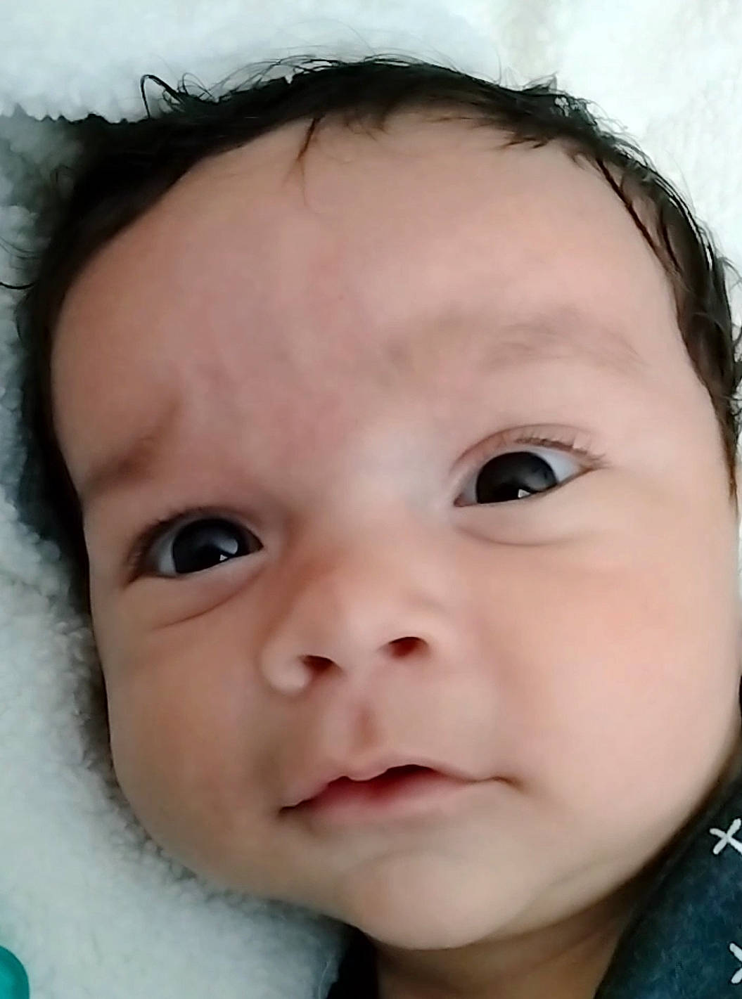 Allen is registered to the contest to win money with this photo: baby, baby_toddler_clothing, cheek, child, close_up, eyebrow, eyelash, fur, happy, iris, lip, mouth, neck, no_expression, nose, person, portrait_photography, skin, smile, toddler