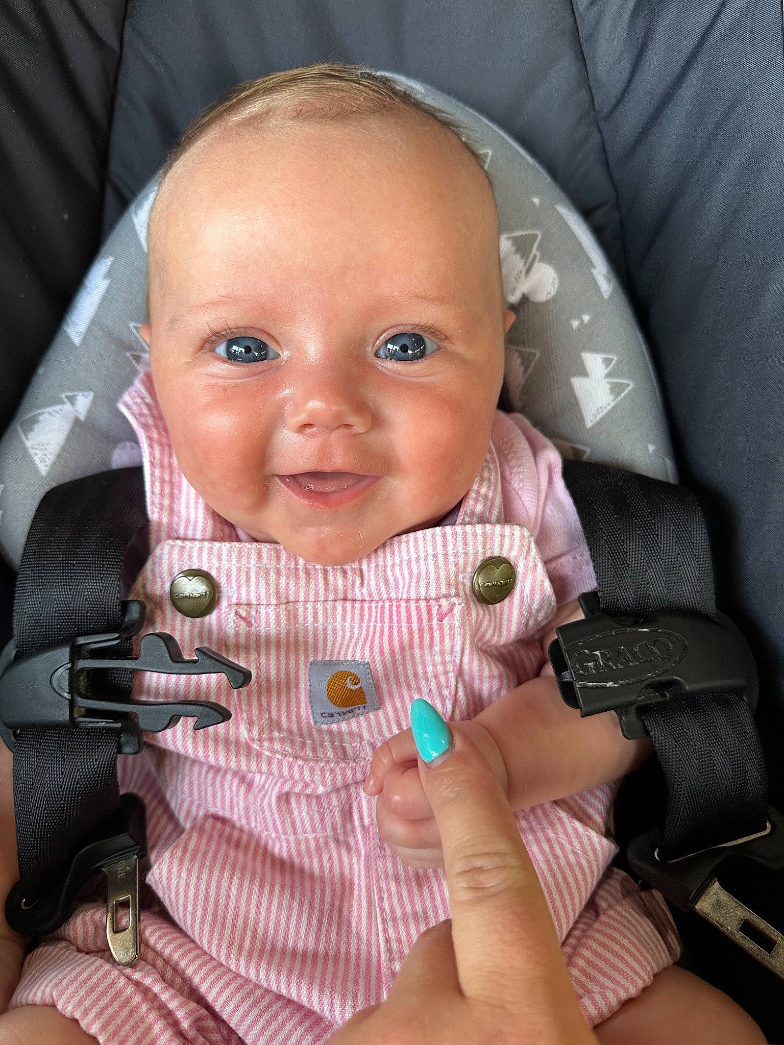 Gemma joined the competition — help win amazing prizes! auto_part, baby, baby_carriage, baby_products, baby_toddler_clothing, car_seat, cheek, child, comfort, finger, linens, nail, person, pink, seat_belt, service, skin, sleeve, smile, thumb