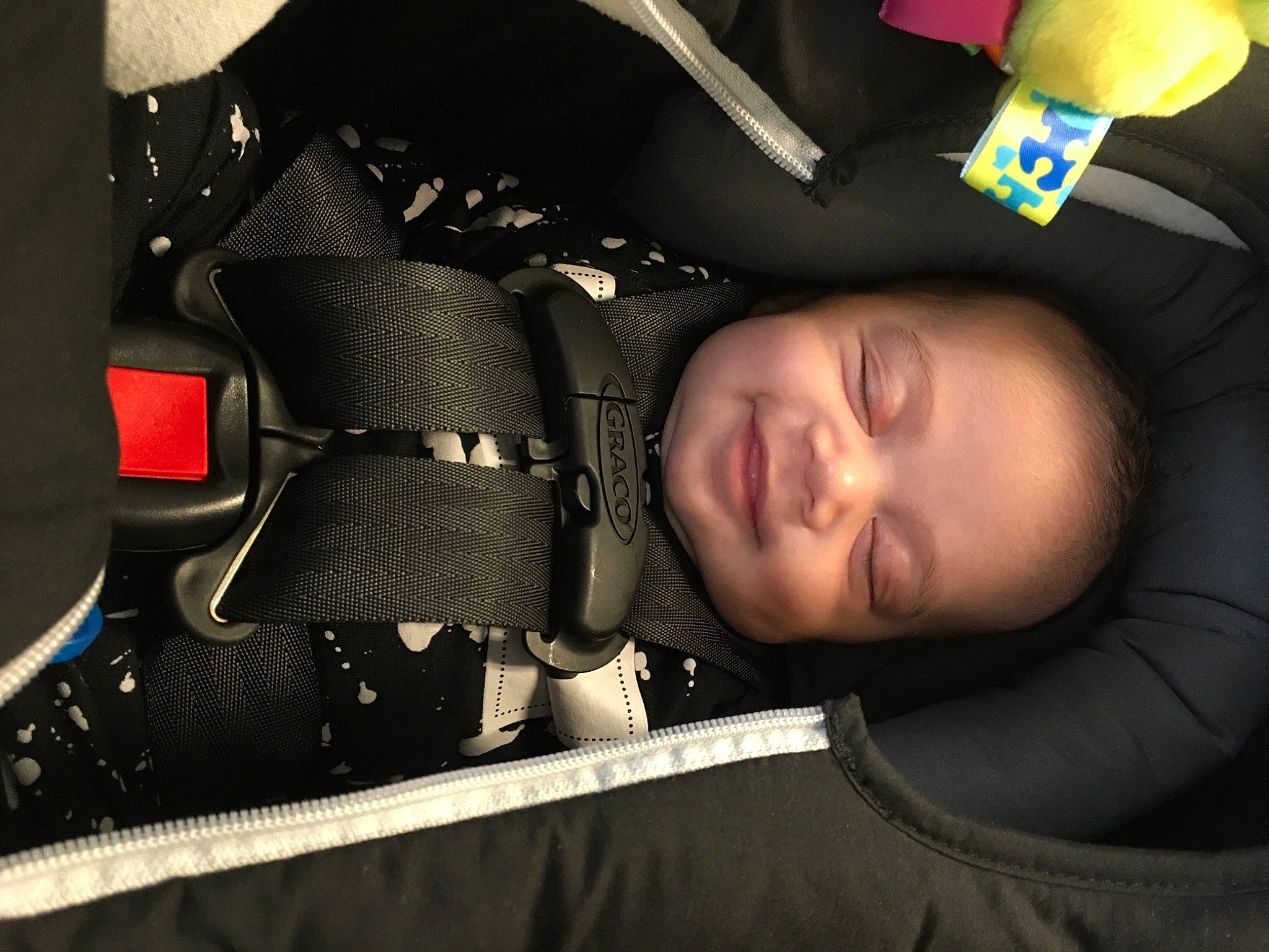 Kyndrick joined the competition — help win amazing prizes! auto_part, baby, baby_carriage, baby_products, baby_toddler_clothing, car_seat, chair, child, comfort, fashion_accessory, fun, linens, nap, pattern, person, personal_protective_equipment, room, sitting, sleep, sports_gear