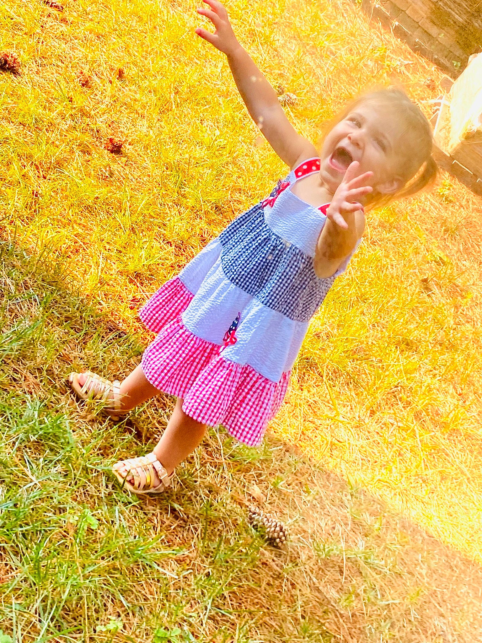 Emory is registered to the contest to win money with this photo: baby, baby_toddler_clothing, barefoot, field, grass, grass_family, grassland, happy, human_leg, landscape, leisure, meadow, pattern, people_in_nature, person, plant, smile, t_shirt, tints_and_shades, toddler