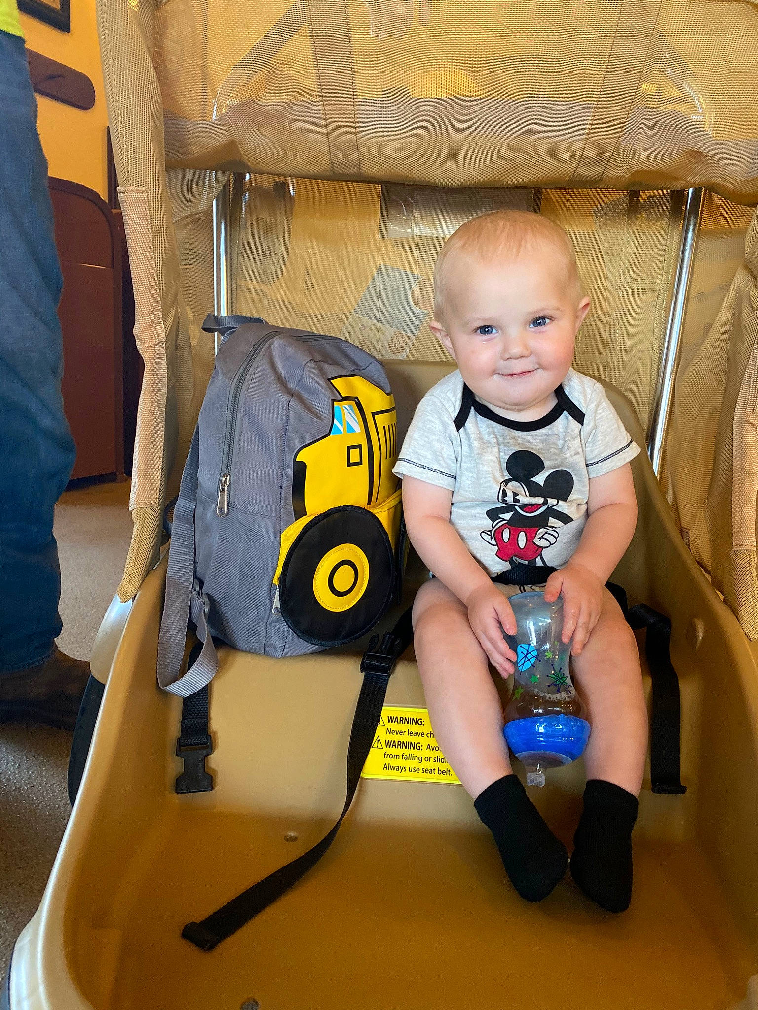 Winston joined the competition — help win amazing prizes! baby_carriage, baby_products, child, joy, person, product, toddler, yellow