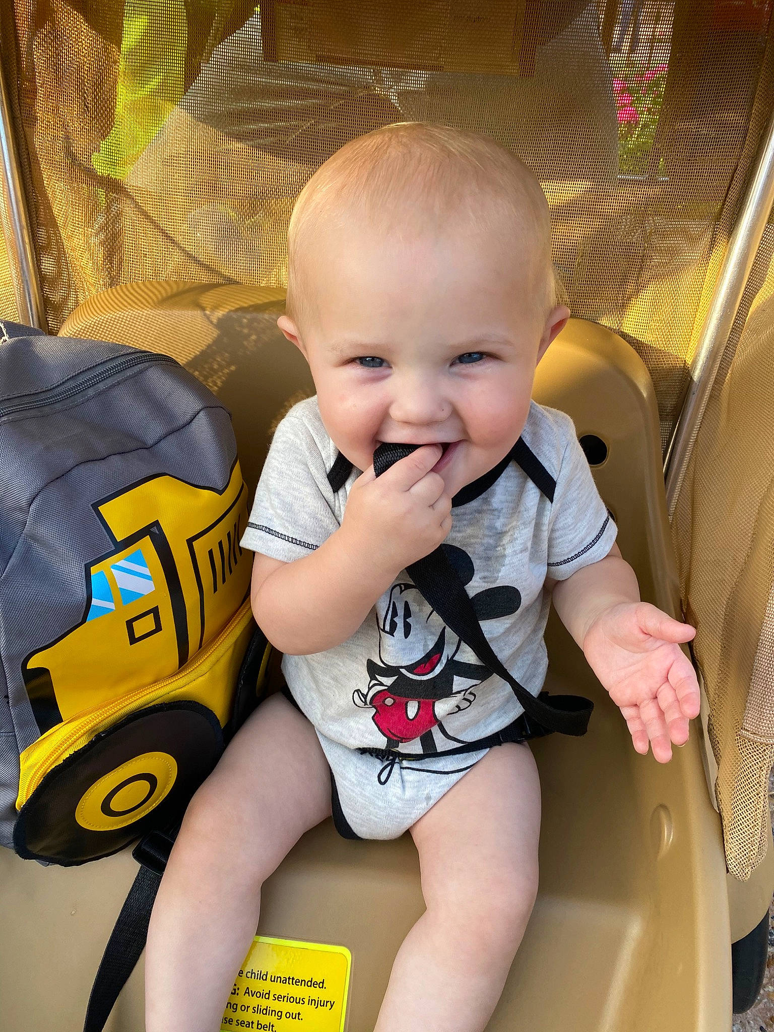 Winston is registered to the contest to win money with this photo: baby, baby_carriage, baby_products, car_seat, child, eye, finger, joy, leg, person, product, skin, smile, toddler, yellow