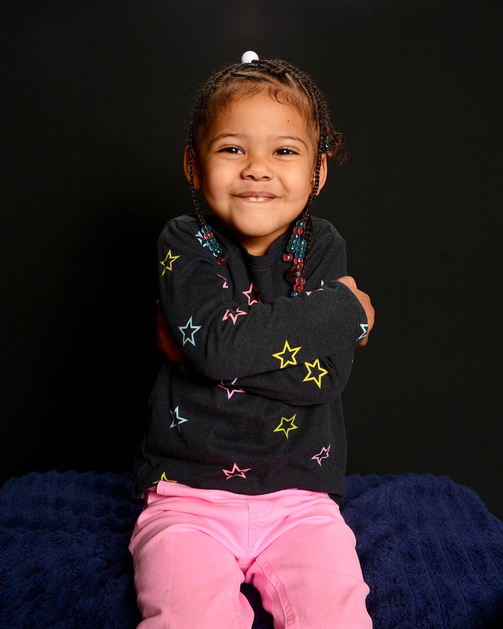 Catileya is registered to the contest to win money with this photo: baby_toddler_clothing, cheek, electric_blue, eye, face, flash_photography, hair, happy, head, human_body, iris, joy, magenta, neck, person, pink, purple, sleeve, smile, thigh