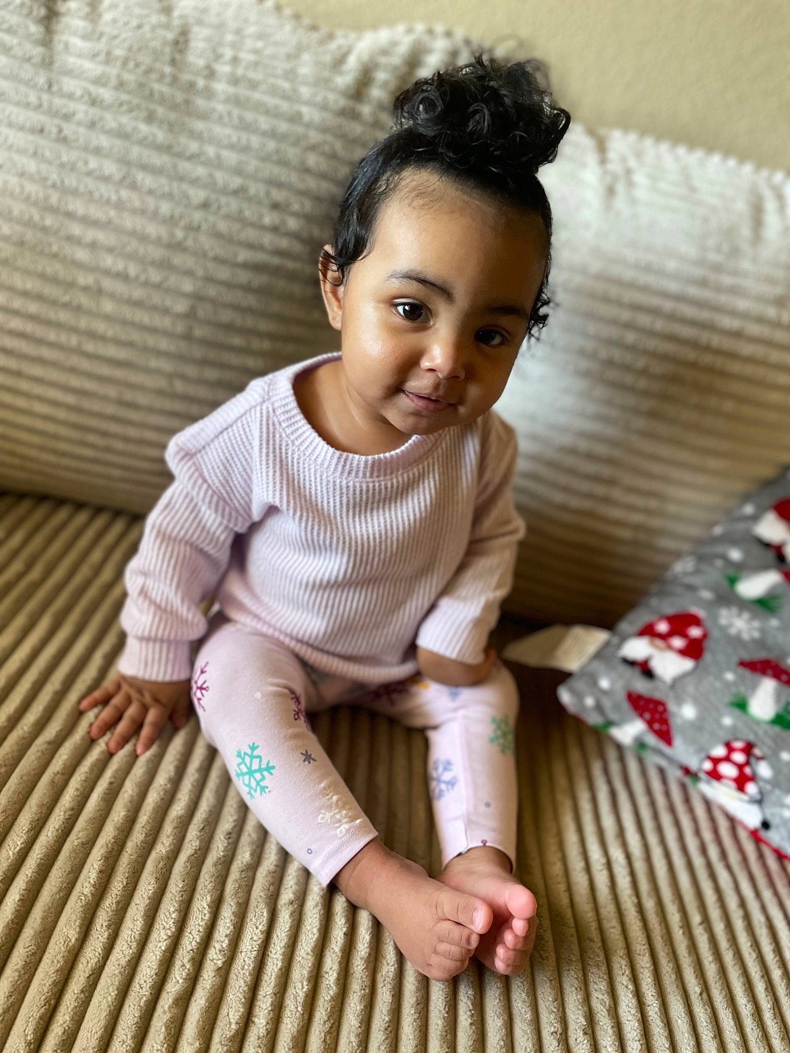 Teegan joined the competition — help win amazing prizes! baby, baby_toddler_clothing, barefoot, cheek, comfort, eye, face, flash_photography, floor, flooring, hair, happy, head, human_body, human_leg, person, skin, sleeve, smile, thigh